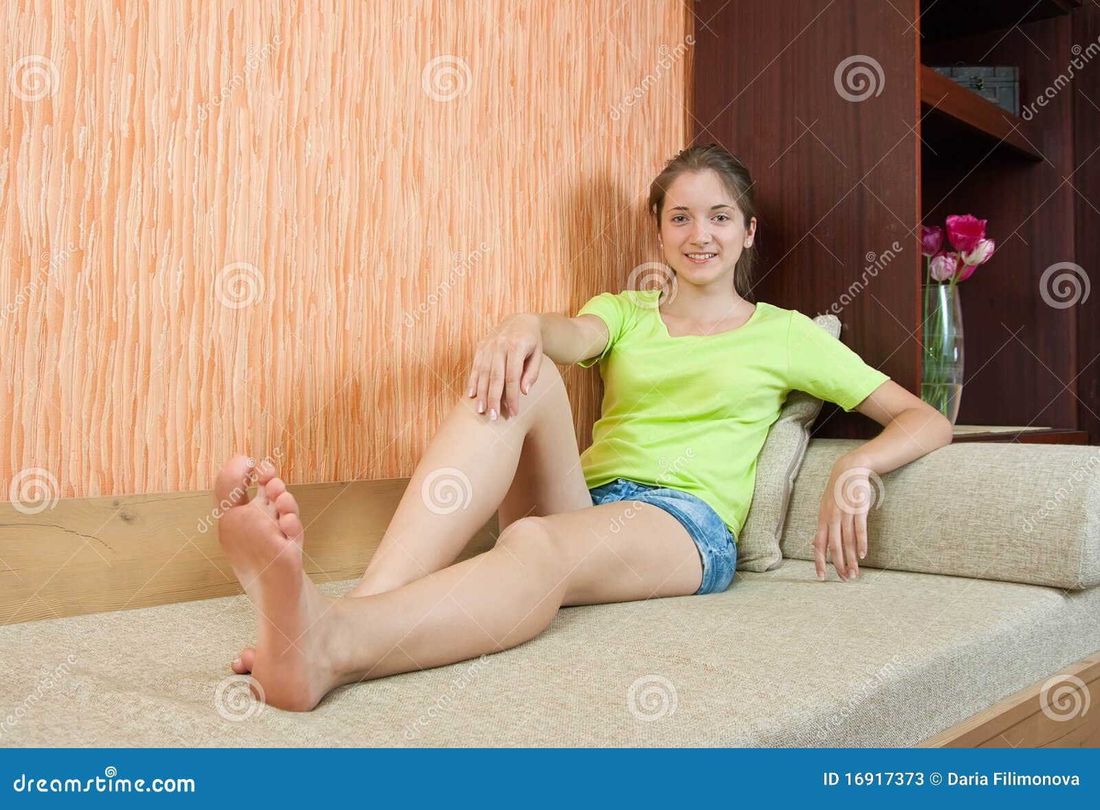 Girl on sofa stock image. Image of lounge, light, fashion - 16917373
