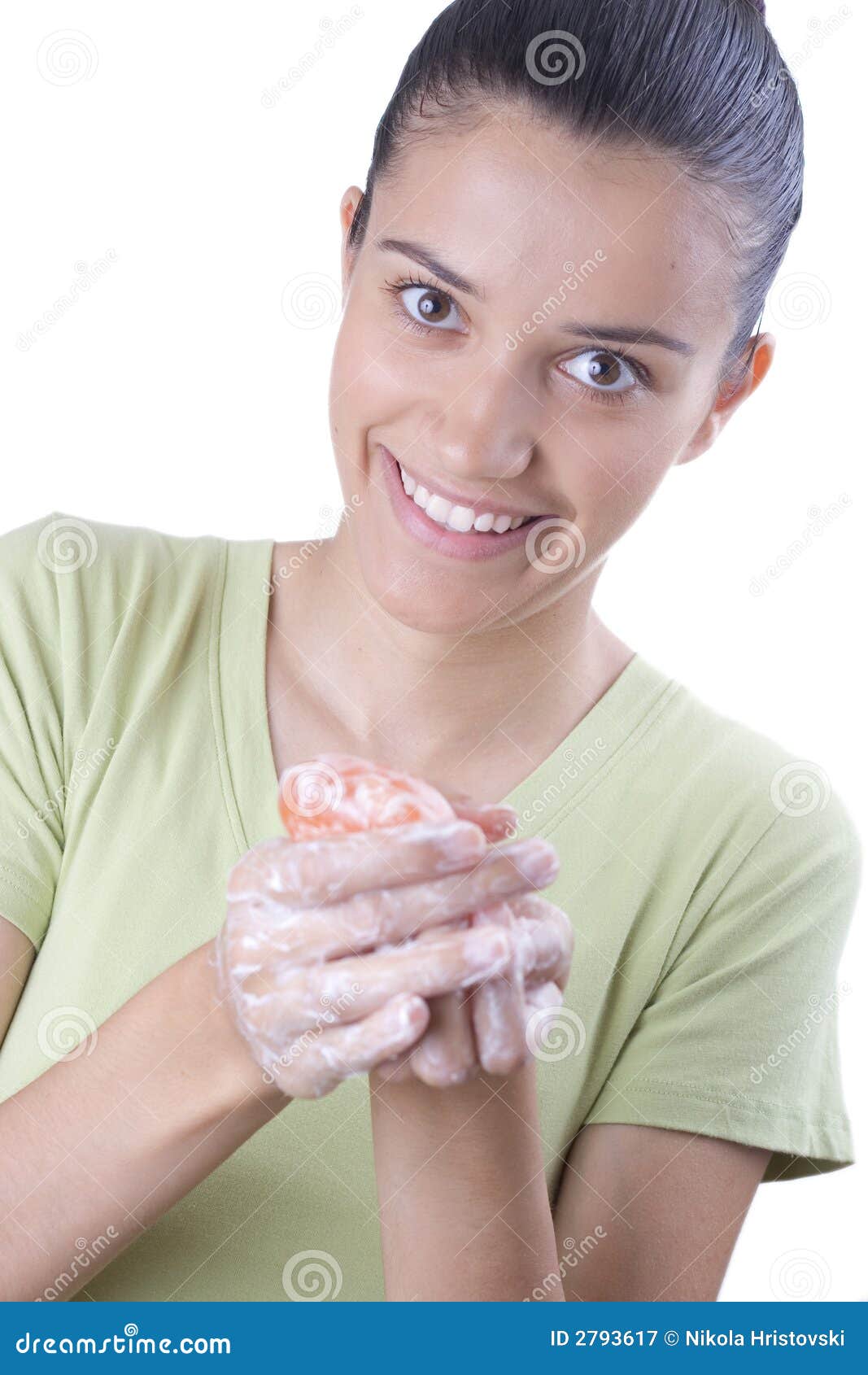 Girl with soup stock image. Image of natural, disinfection 2793617