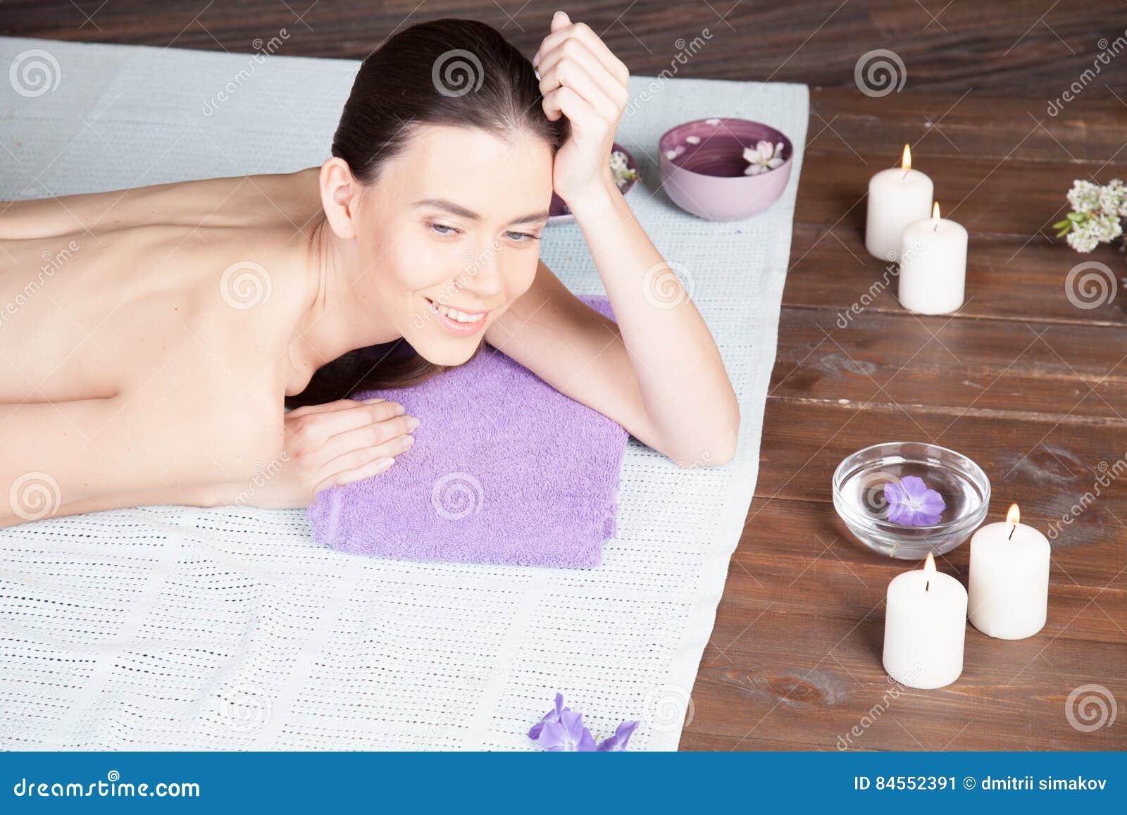 Girl Spa Massage Sauna Relaxation Bath Stock Image Image Of Female Candle 84552391
