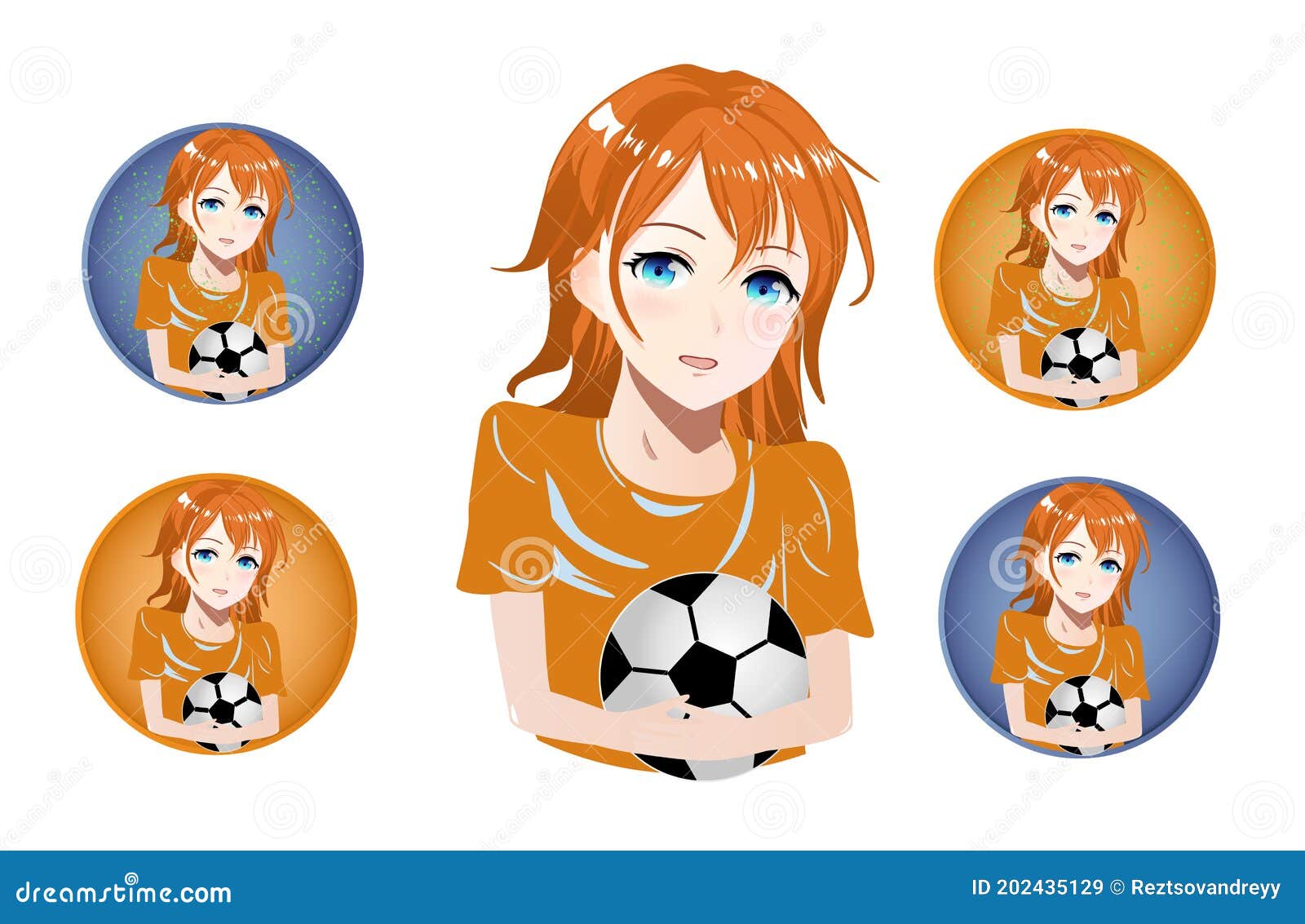 Girl in Sports Uniform Holds a Soccer Ball, Set of Icons. Vector Anime Characters. Anime Girl in Japanese Stock Vector - Illustration of drawing, eyes: 202435129 Girl in Sports Uniform Holds a Soccer Ball, Set of Icons. Vector Anime Characters. Anime Girl in Japanese Stock Vector - Illustration of drawing, eyes: 202435129