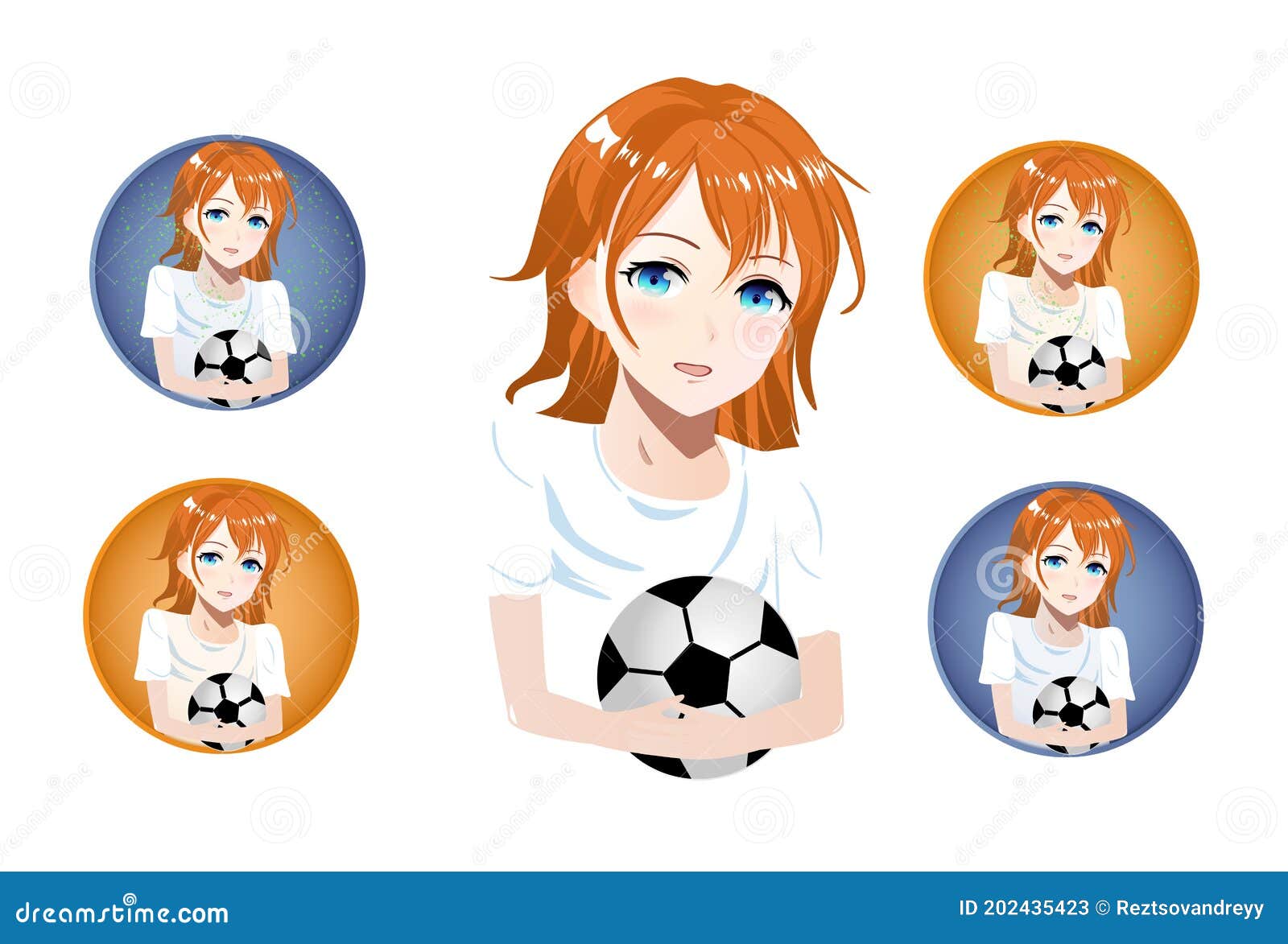 Girl in Sports Uniform Holds a Soccer Ball, Set of Icons. Vector Anime Characters. Anime Girl in Japanese Stock Vector - Illustration of isolated, eyes: 202435423 Girl in Sports Uniform Holds a Soccer Ball, Set of Icons. Vector Anime Characters. Anime Girl in Japanese Stock Vector - Illustration of isolated, eyes: 202435423