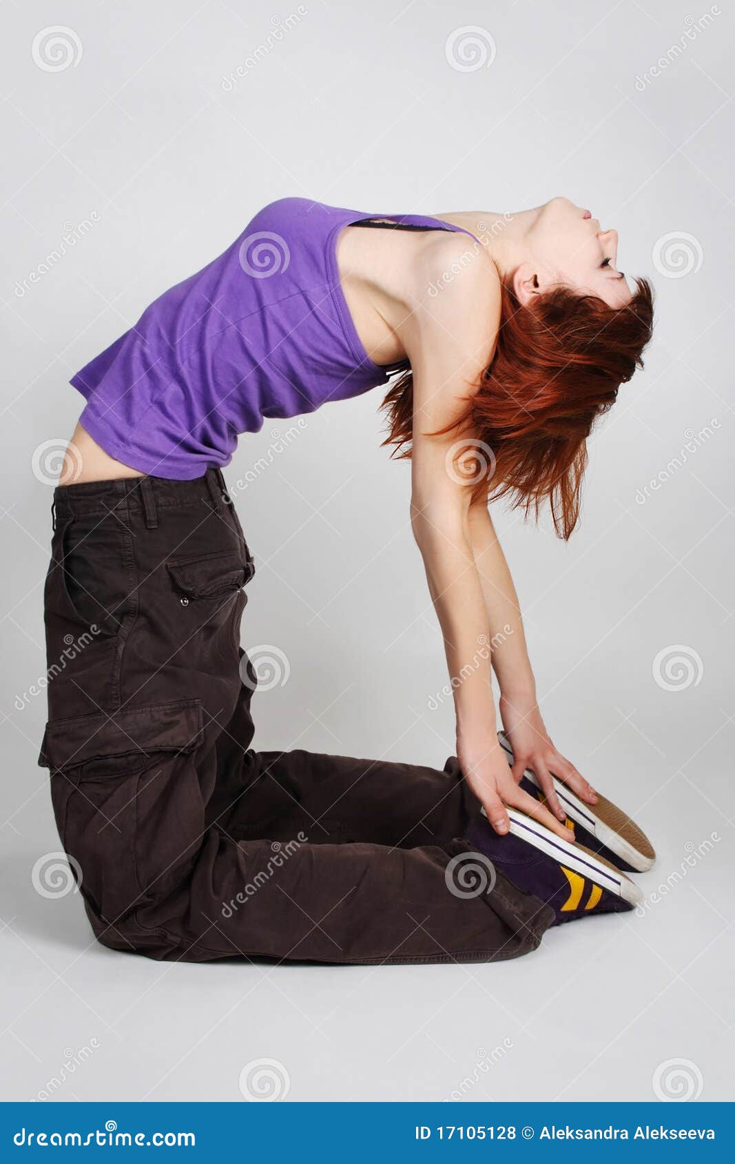 Girl Standing On Knees And Bending Back Stock Photo Image 17105128