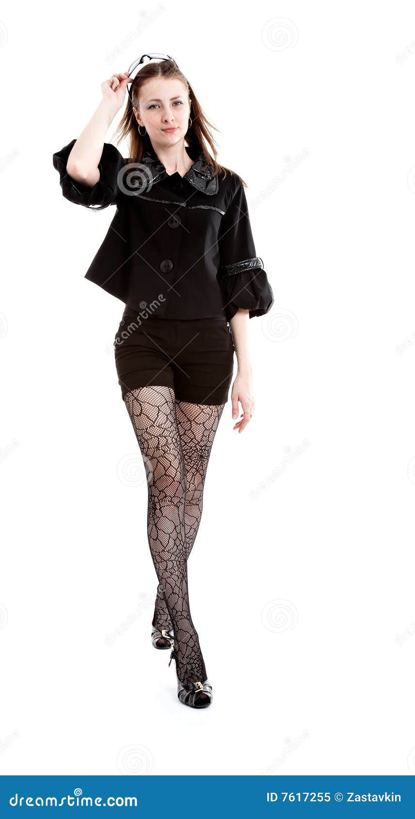 Girl in stockings stock image. Image of fashion, woman - 7617255
