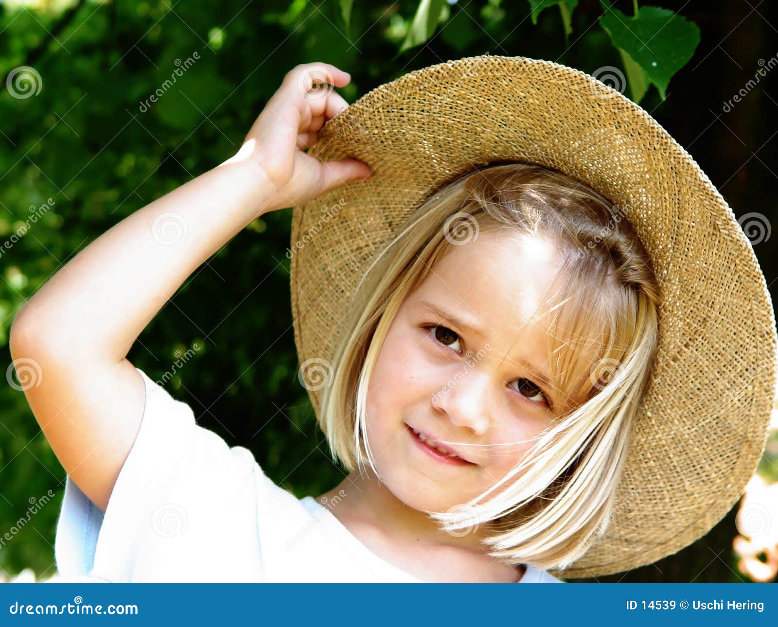 Girl With Straw Hat Royalty Free Stock Images Image 14539