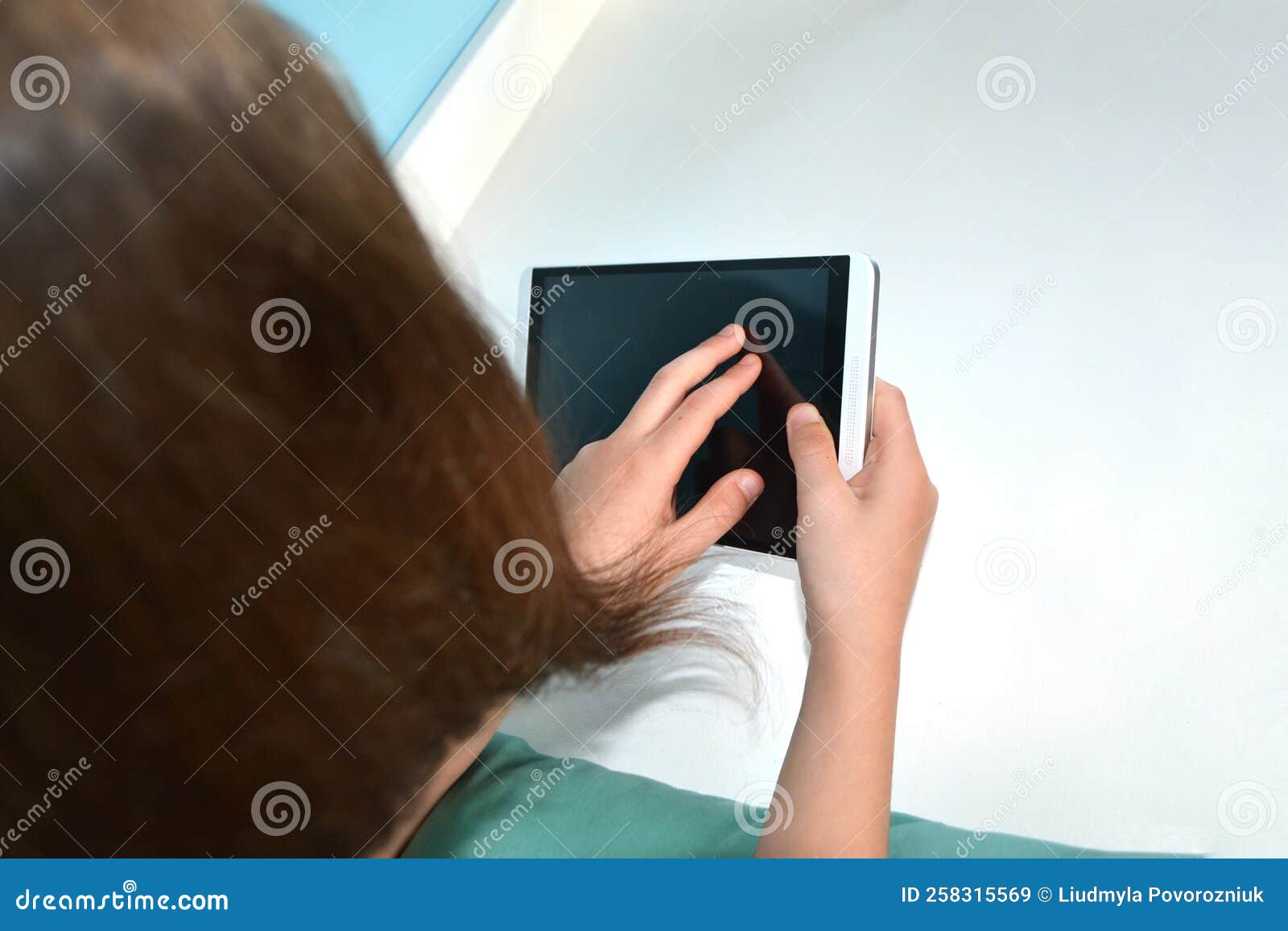 Girl Student Online Learning Class Study Online Video Call Zoom Teacher