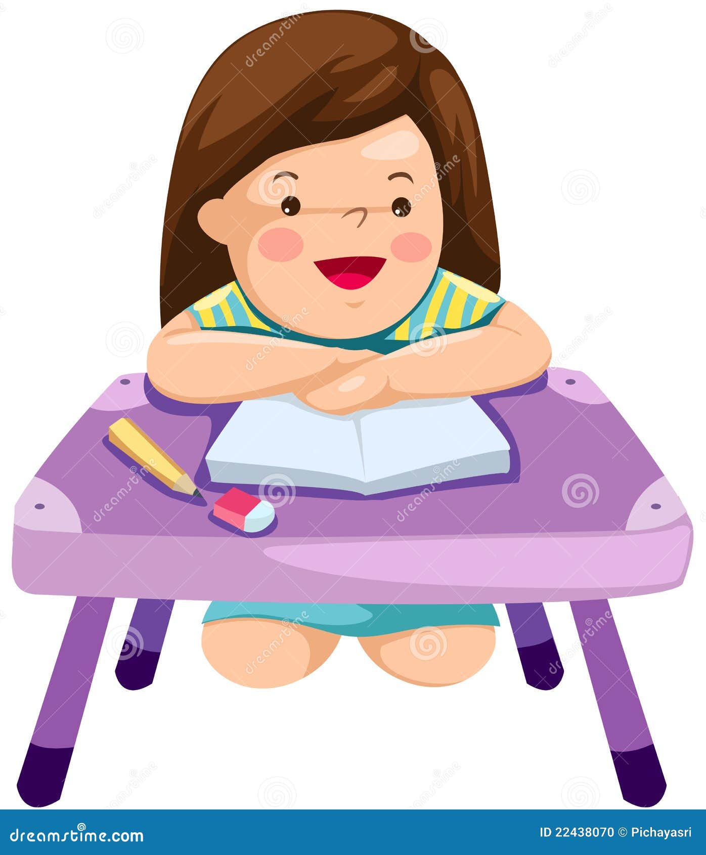 Girl Studying Clipart