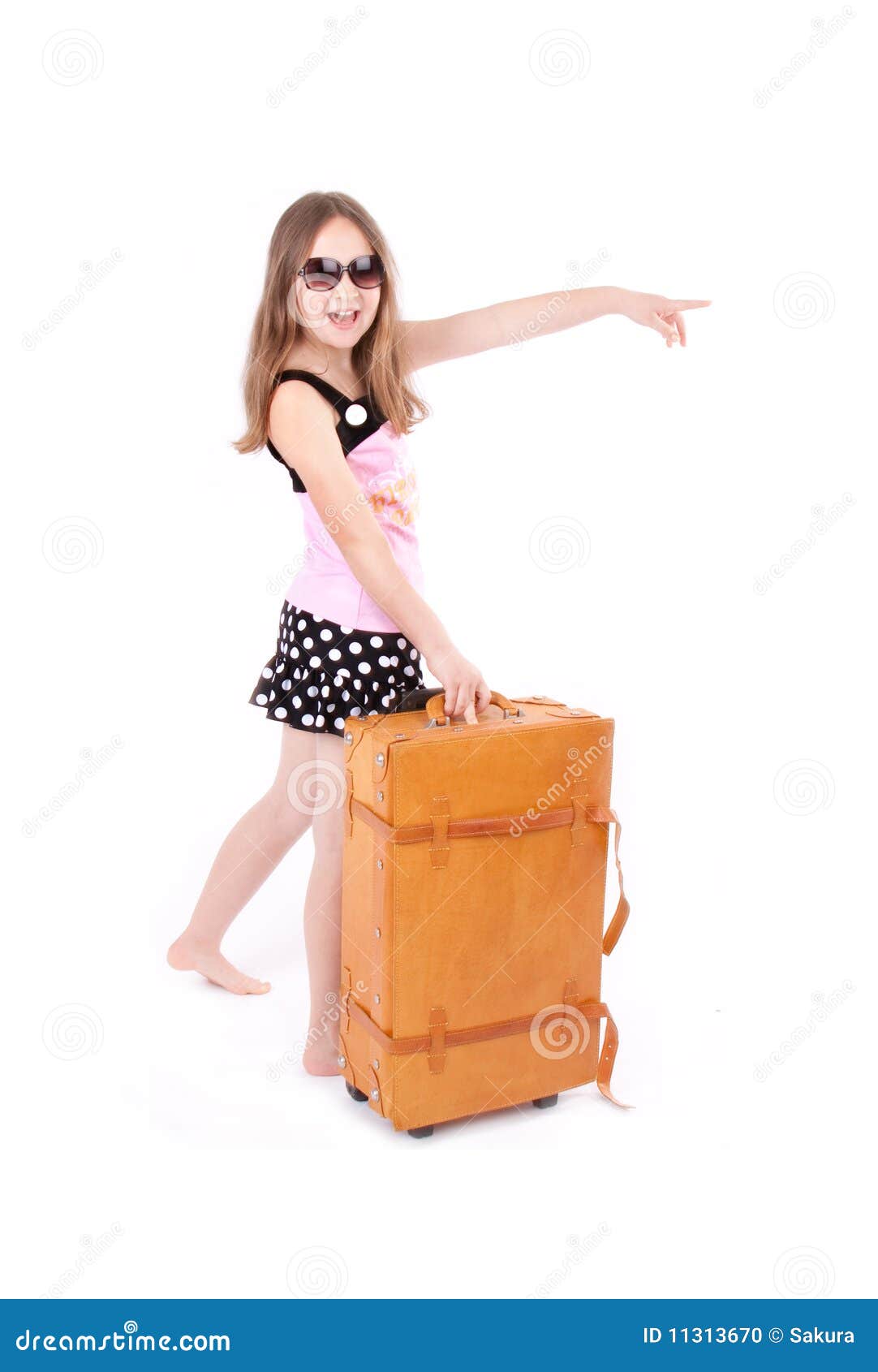 Girl with suitcase stock photo. Image of relaxation, person 11313670