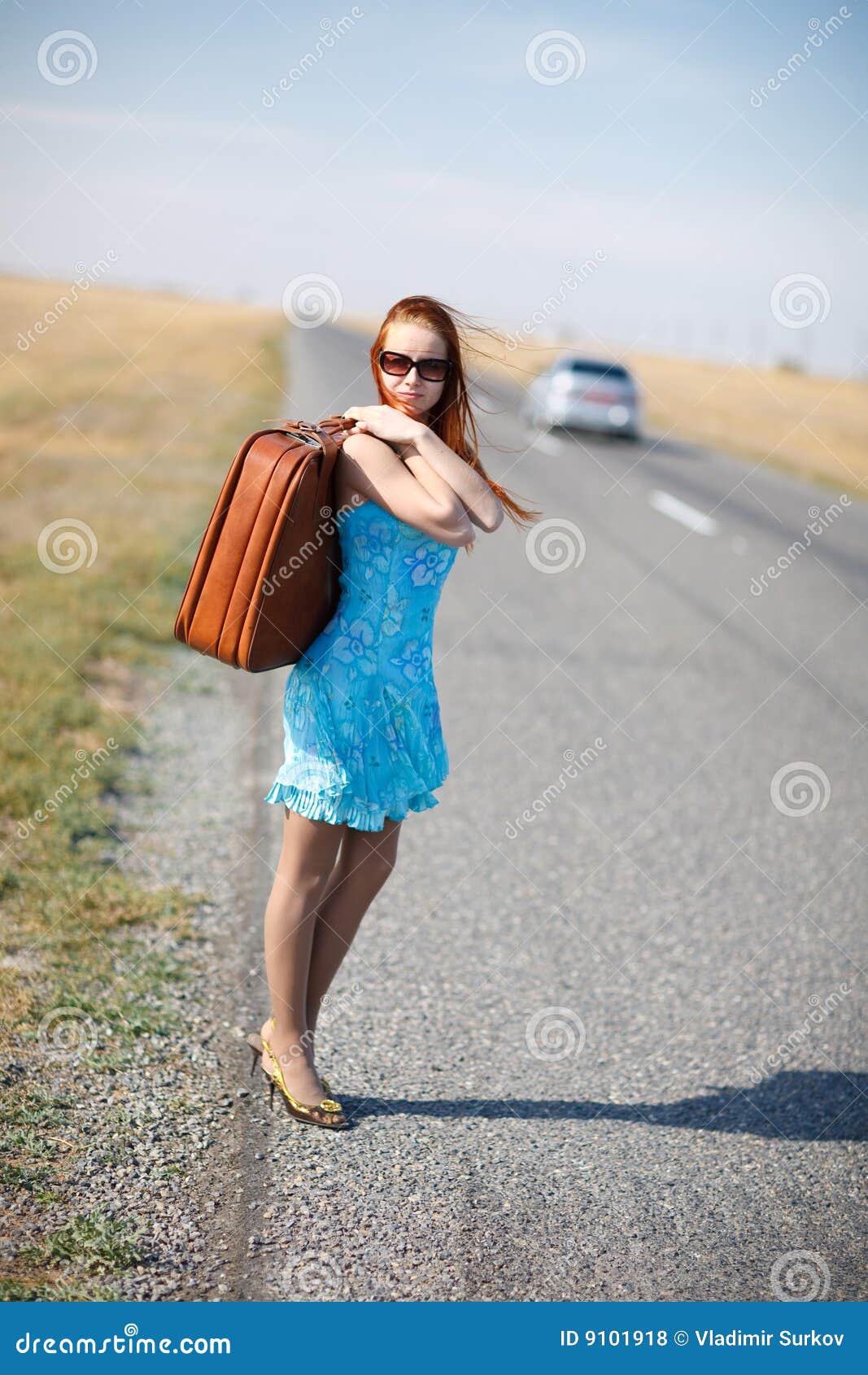 Girl and suitcase stock photo. Image of luggage, success 9101918