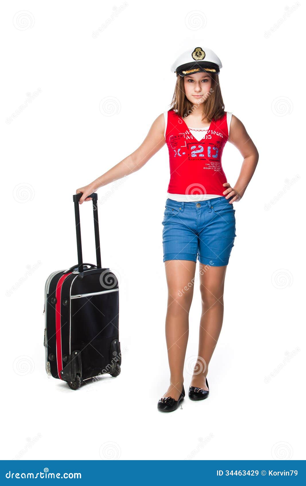 Girl with a suitcase stock image. Image of hope, summer 34463429