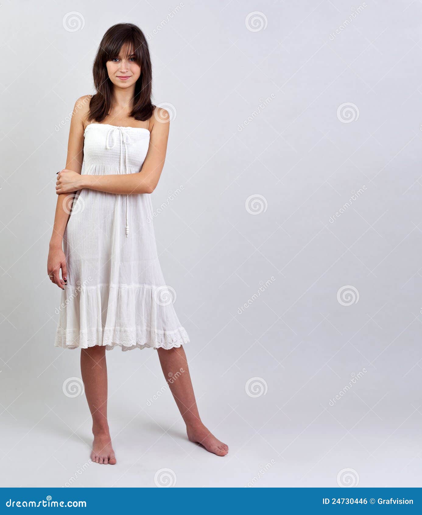 Girl in summer dress stock photo. Image of barefoot, woman - 24730446