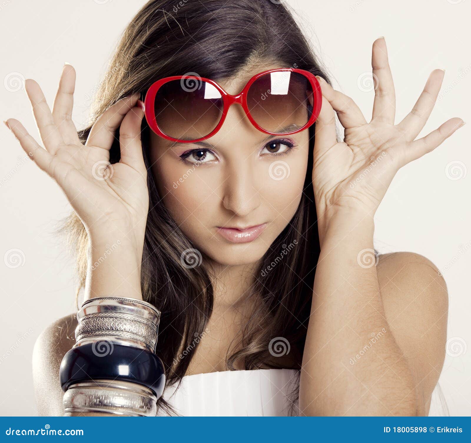 Girl with sunglasses stock photo. Image of hair, lady 18005898