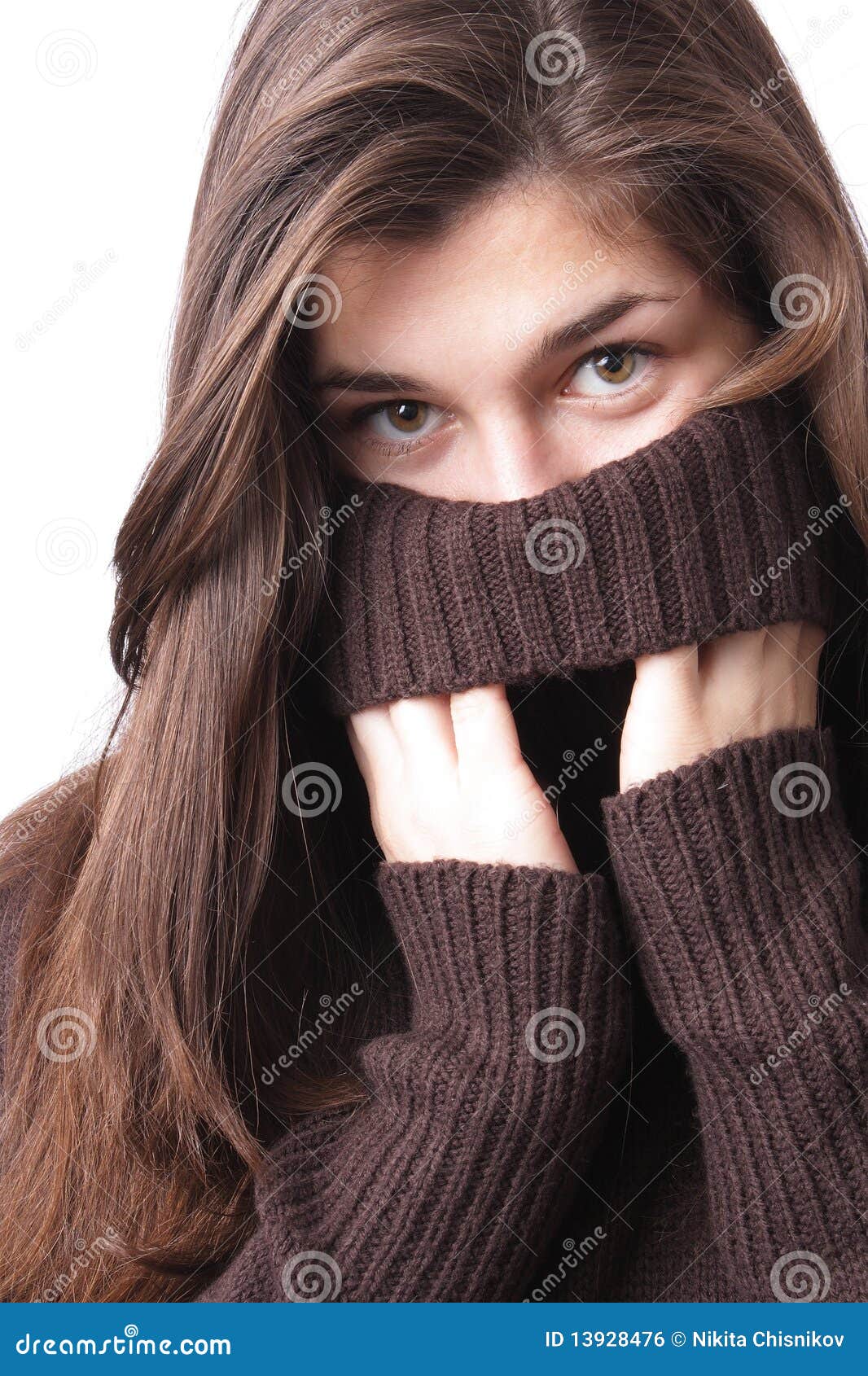 Girl in sweater stock photo. Image of vogue, brown, 13928476