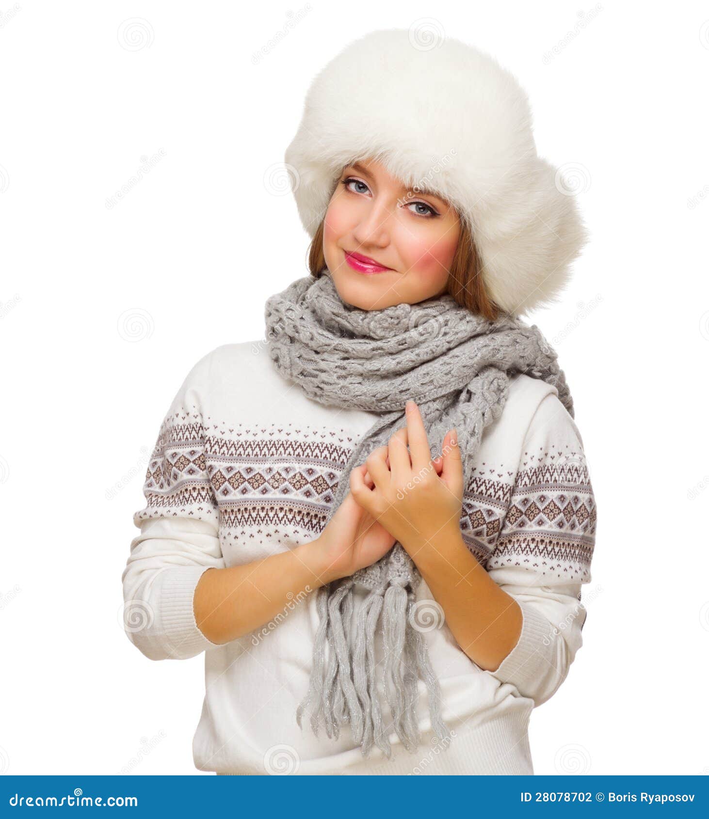 Girl with sweater isolated stock photo. Image of looking 28078702