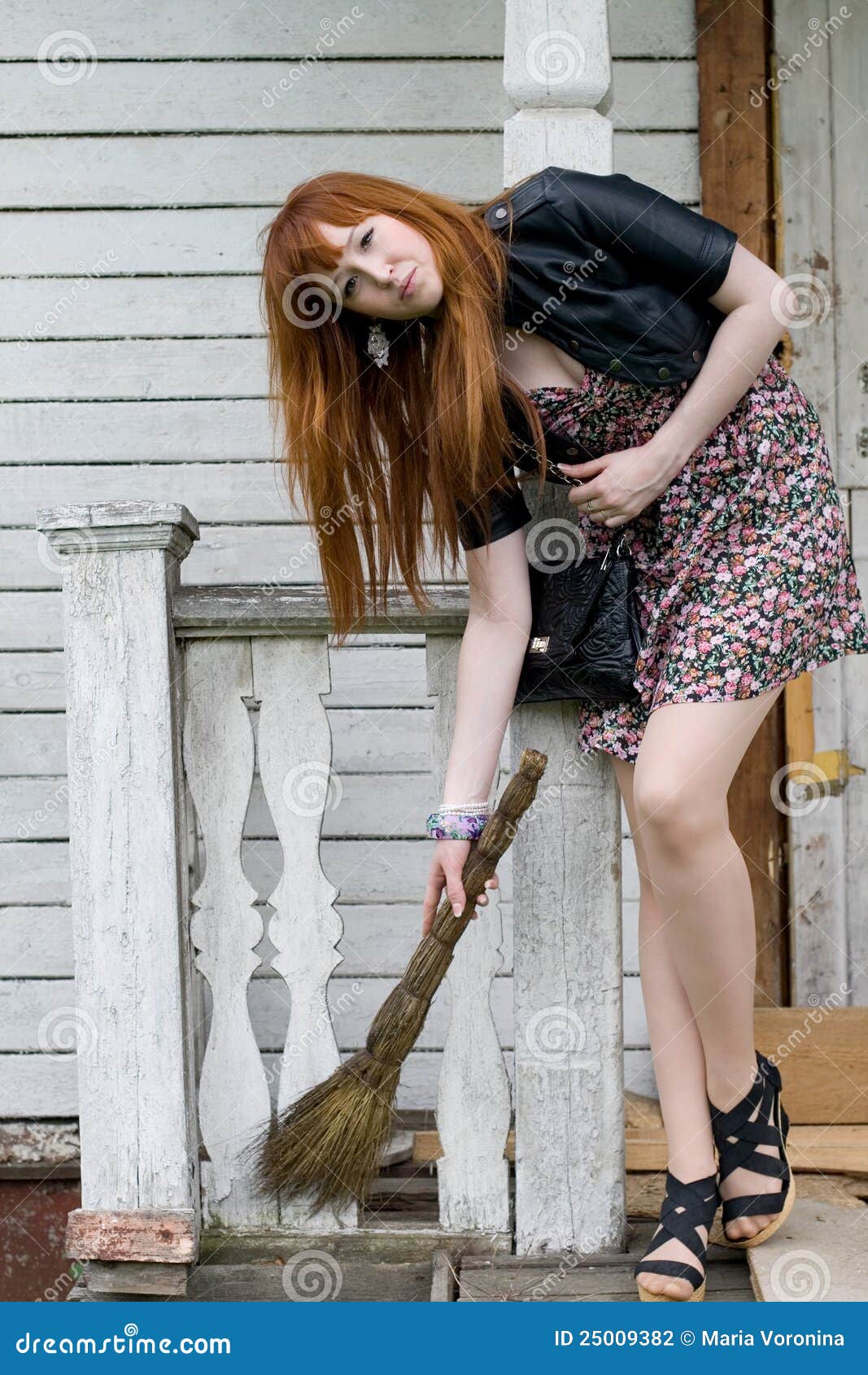 Girl Sweeping Dust Stock Photography Image 25009382