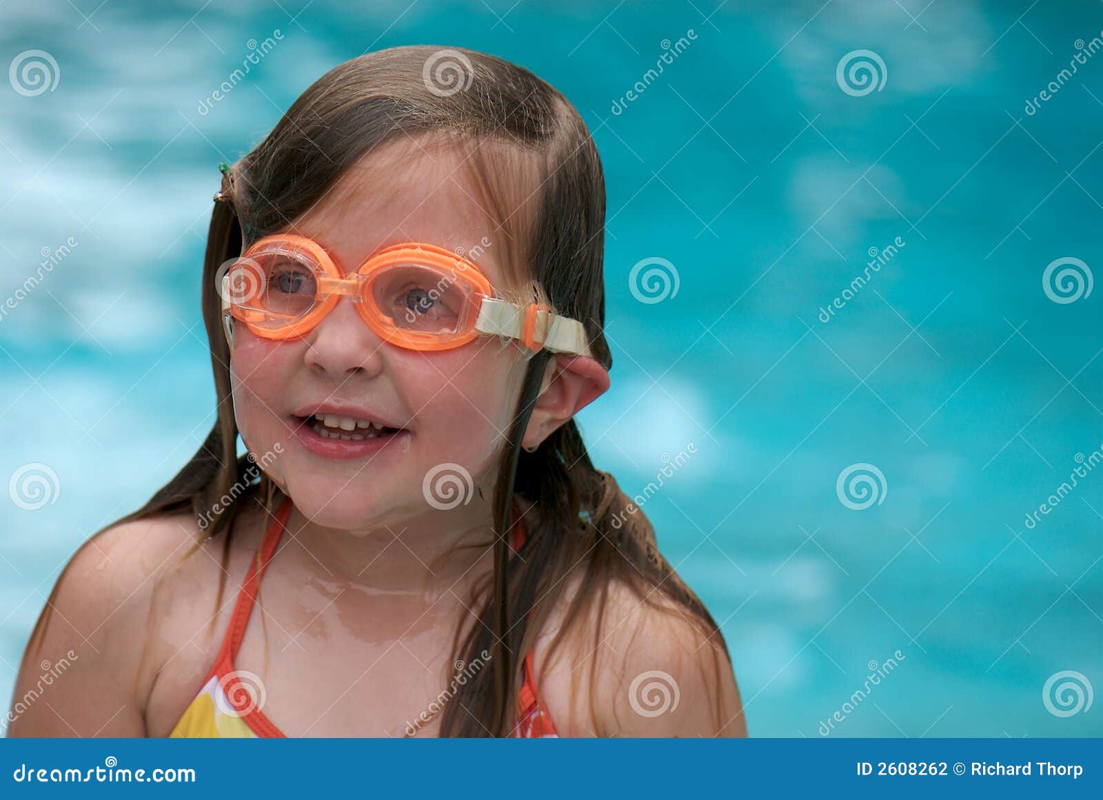 Girl swimming with goggles stock photo. Image of girl - 2608262