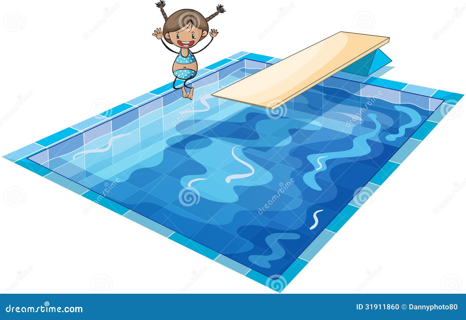 A girl and swimming tank stock vector. Illustration of jump - 31911860