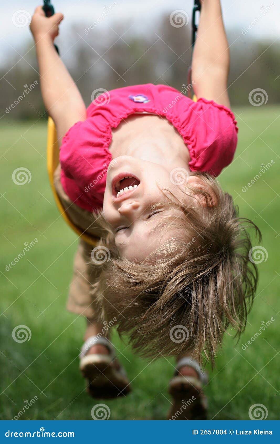 A girl on a swing stock photo. Image of swing, backyard - 2657804