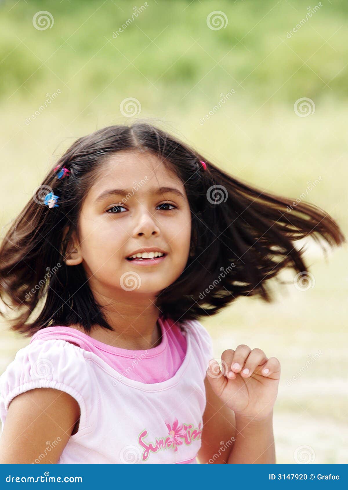 Girl with swinging hair stock photo. Image of grin, girl - 3147920
