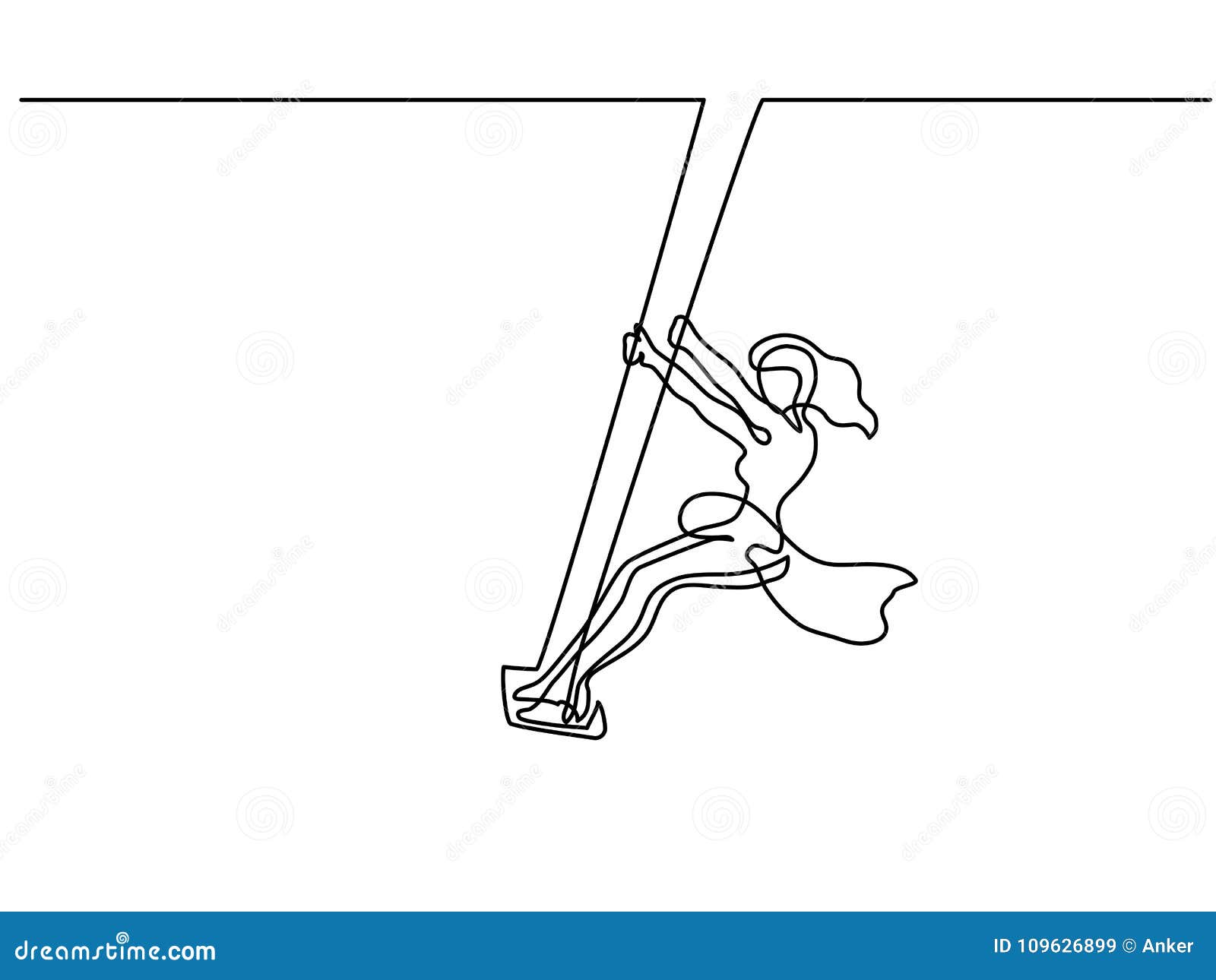 Girl swinging on swing stock vector. Illustration of happy - 109626899