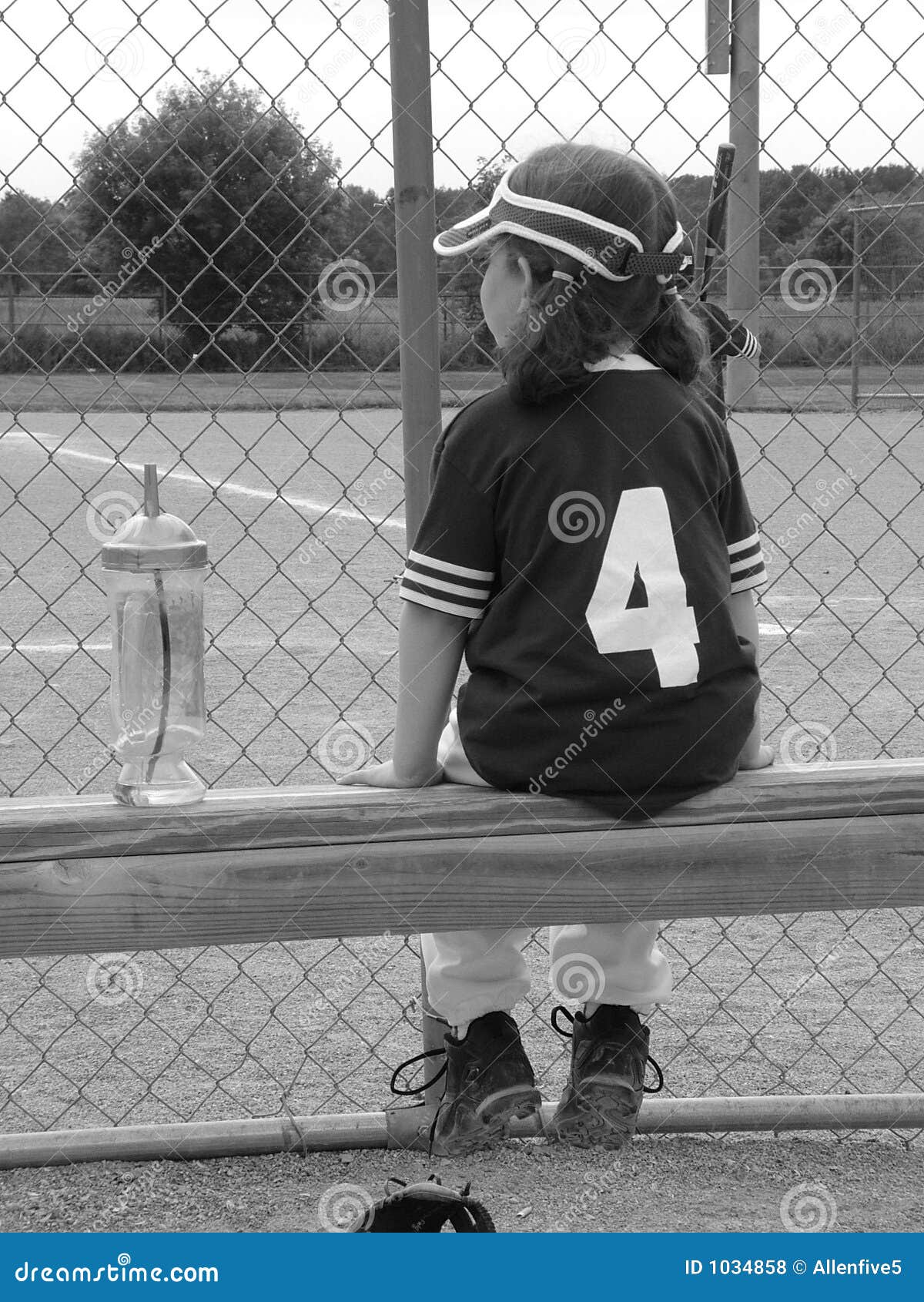 Girl TBall Player stock photo. Image of uniform, waiting 1034858