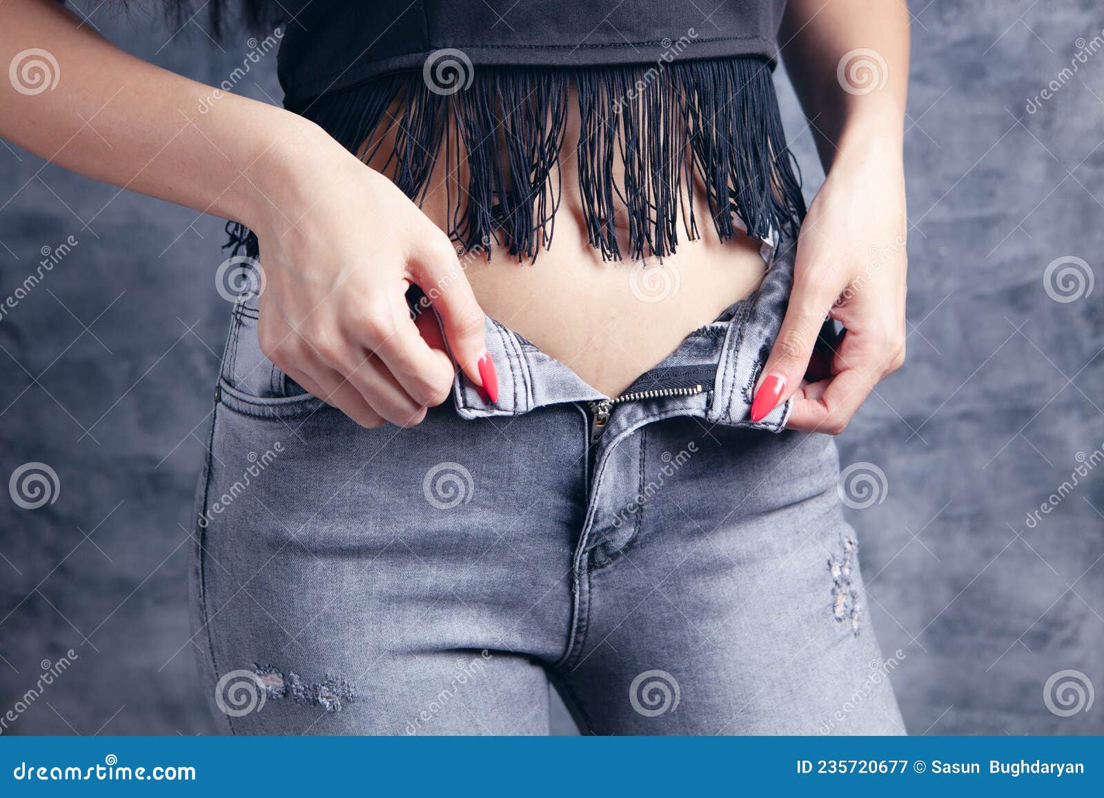 Girl Takes Off Her Pants Stock Image Image Of Person 235720677