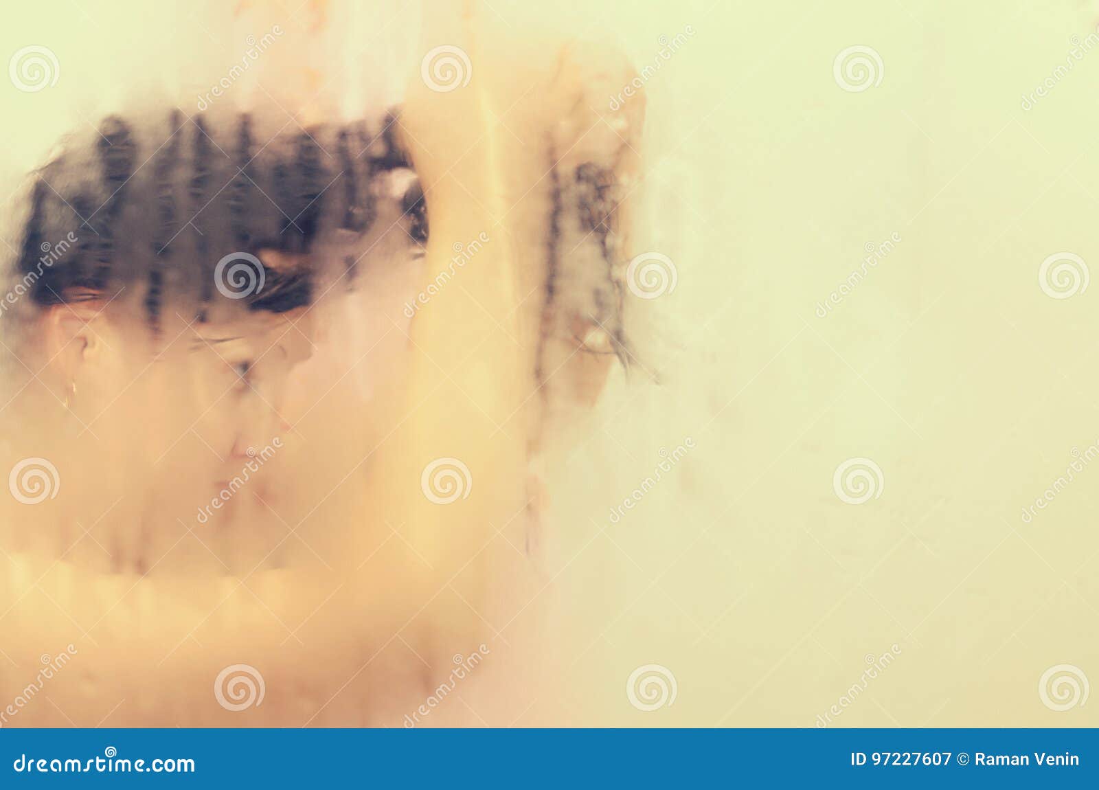 The Girl Takes A Shower In The Bathroom Stock Image Image Of Hair