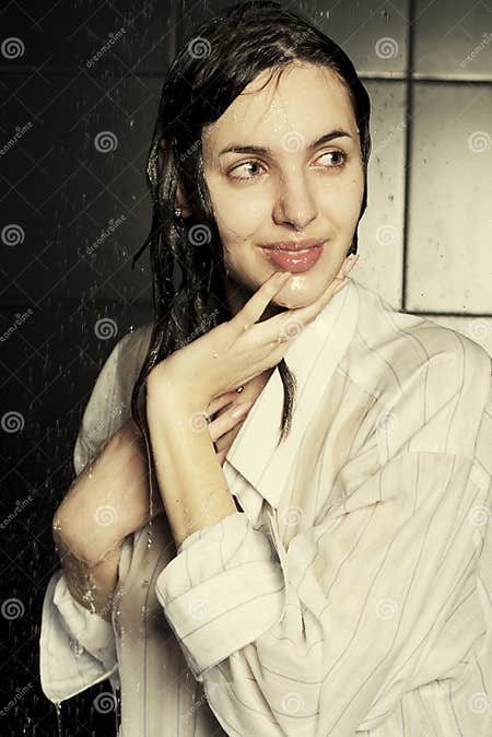 Girl Taking A Shower Stock Image Image Of Model Freshness 11071551