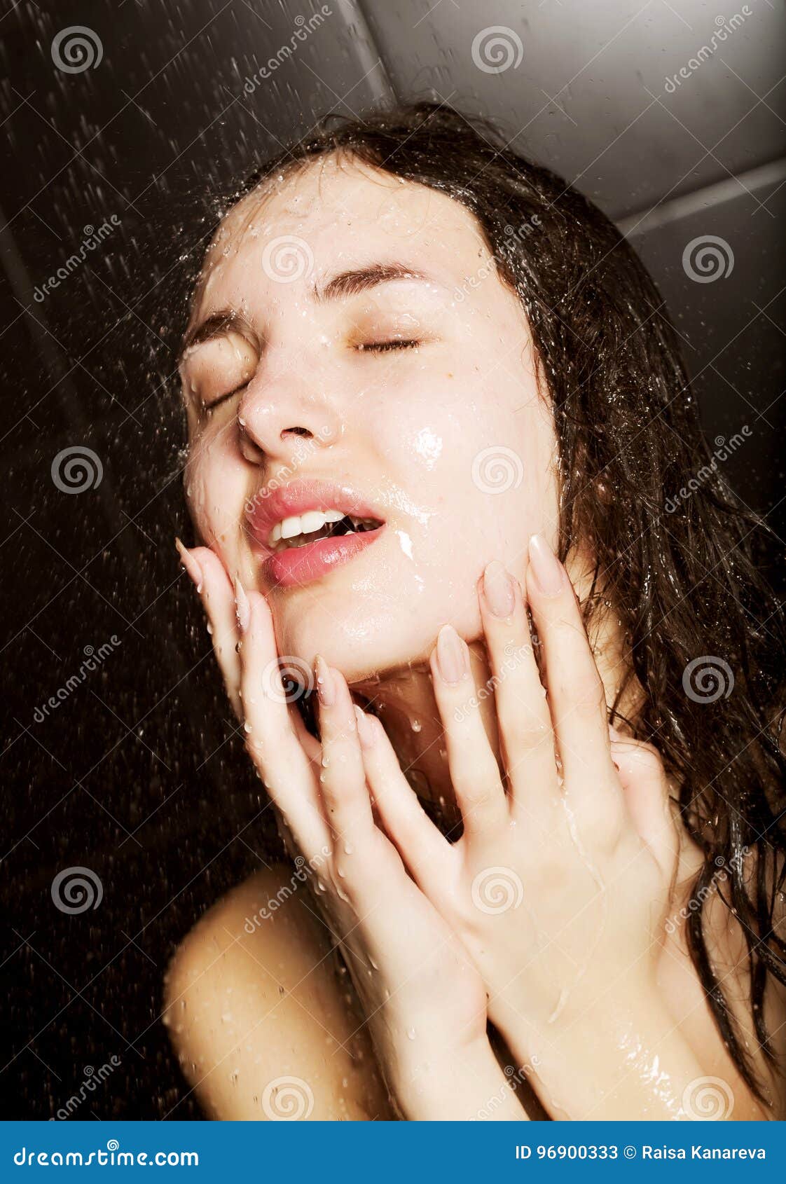 Girl Taking A Shower Stock Image Image Of Male Bathroom 96900333 