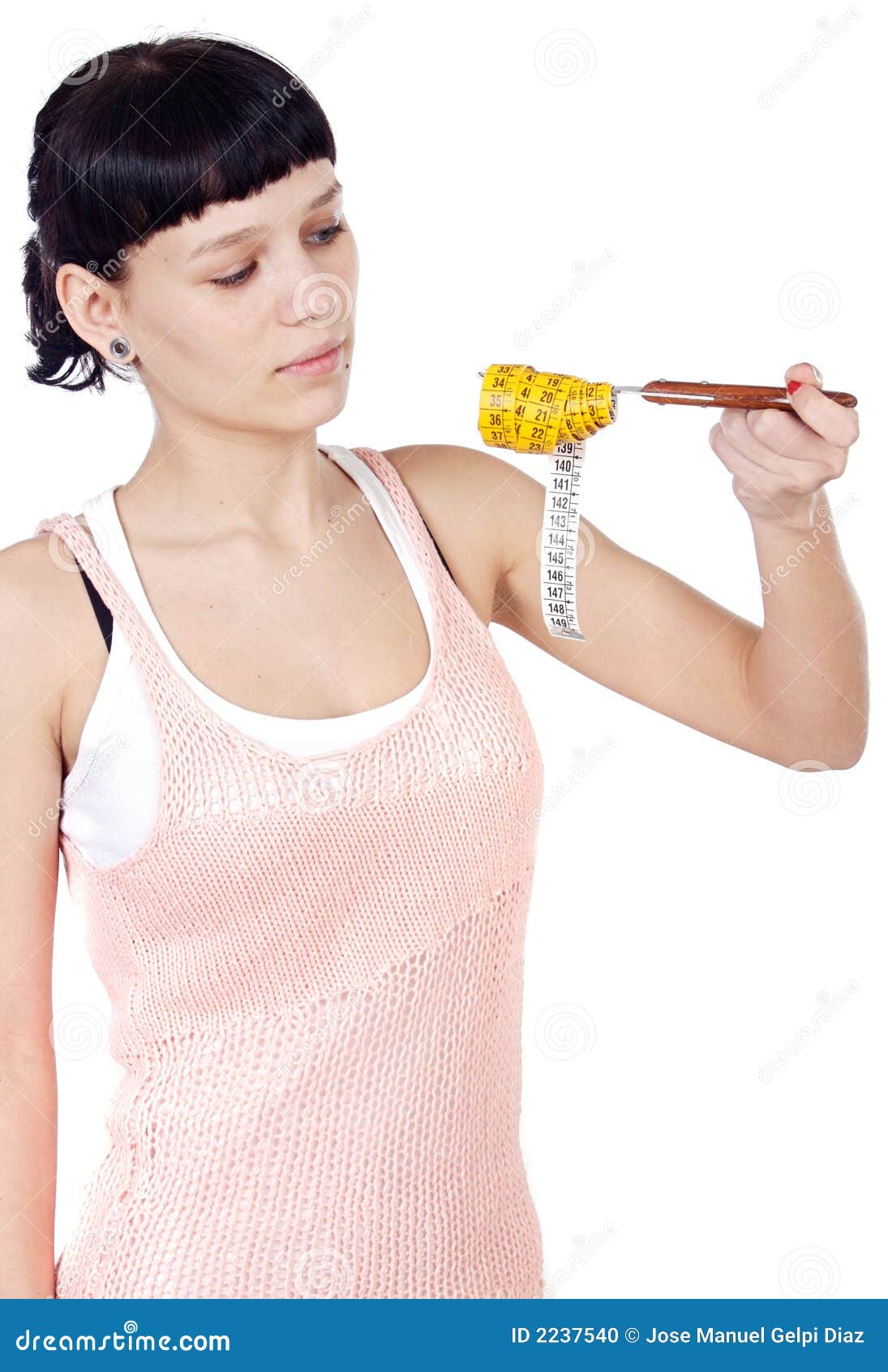 Girl with tape measure stock photo. Image of diet, beautiful 2237540