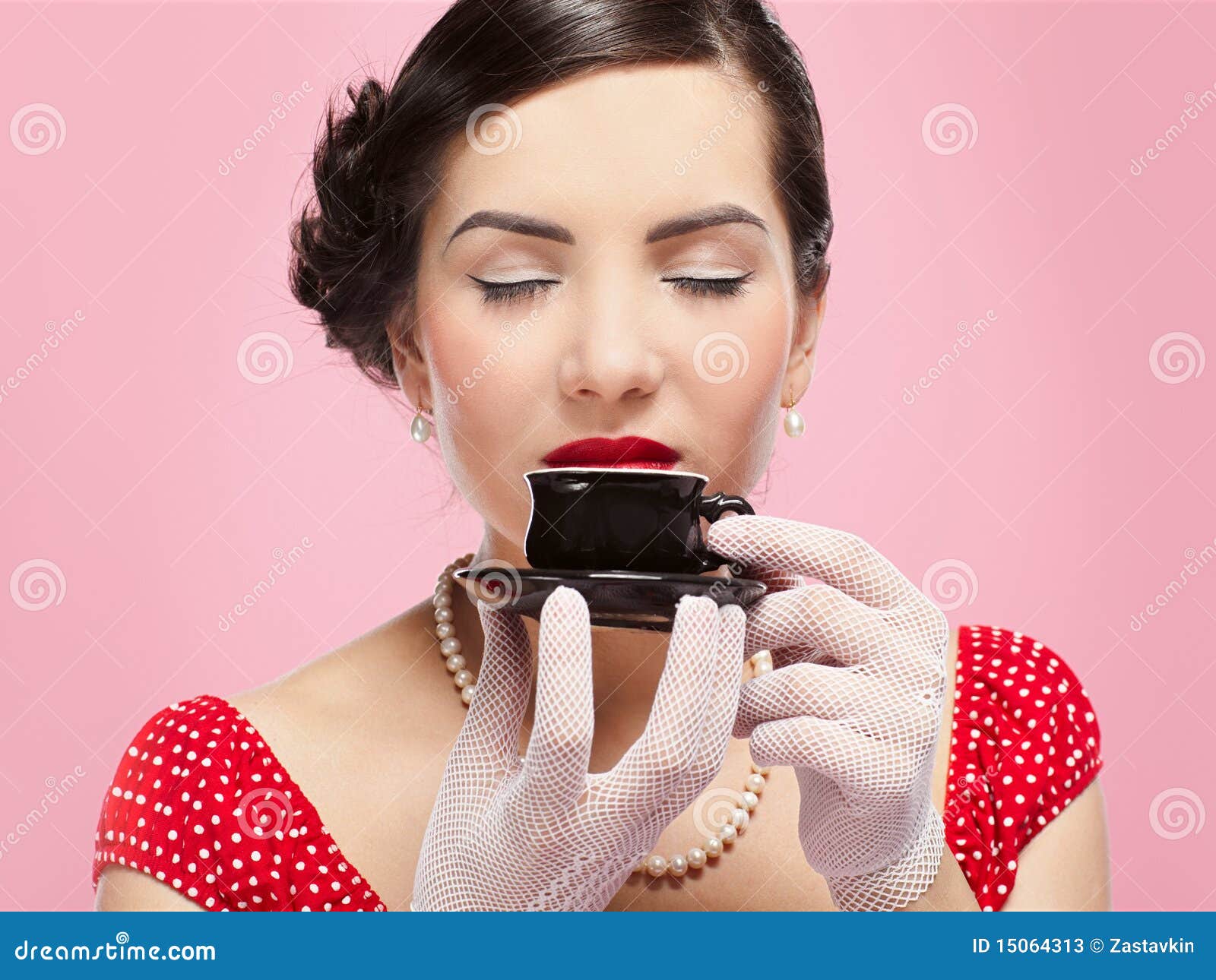 Girl with tea cup stock image. Image of people, portrait 15064313