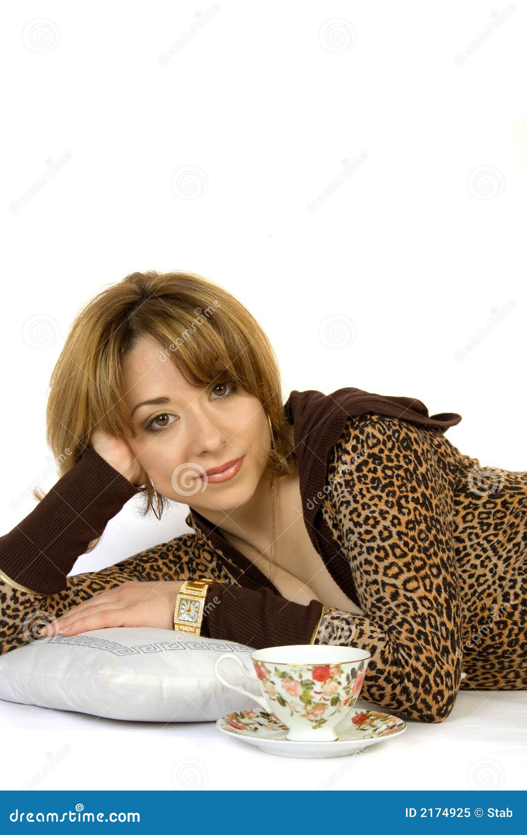 Girl with tea cup stock image. Image of breakfast, elegance 2174925