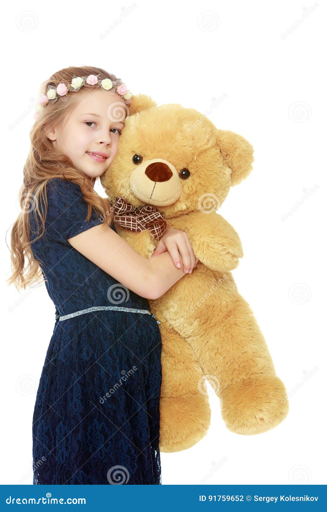 Girl with a Teddy bear. stock photo. Image of happy, adorable - 91759652