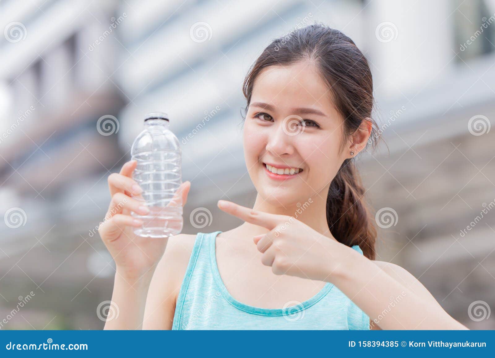 teen drinking water