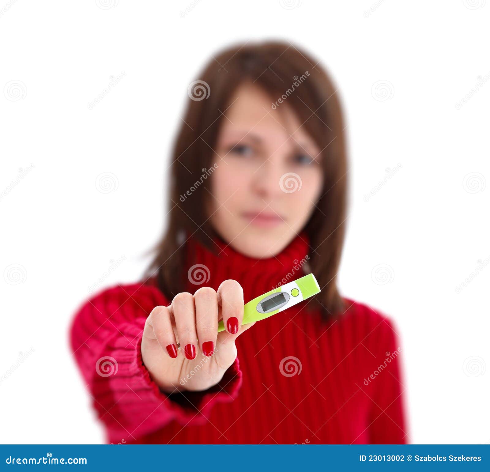 Girl with thermometer stock photo. Image of cough, pretty 23013002