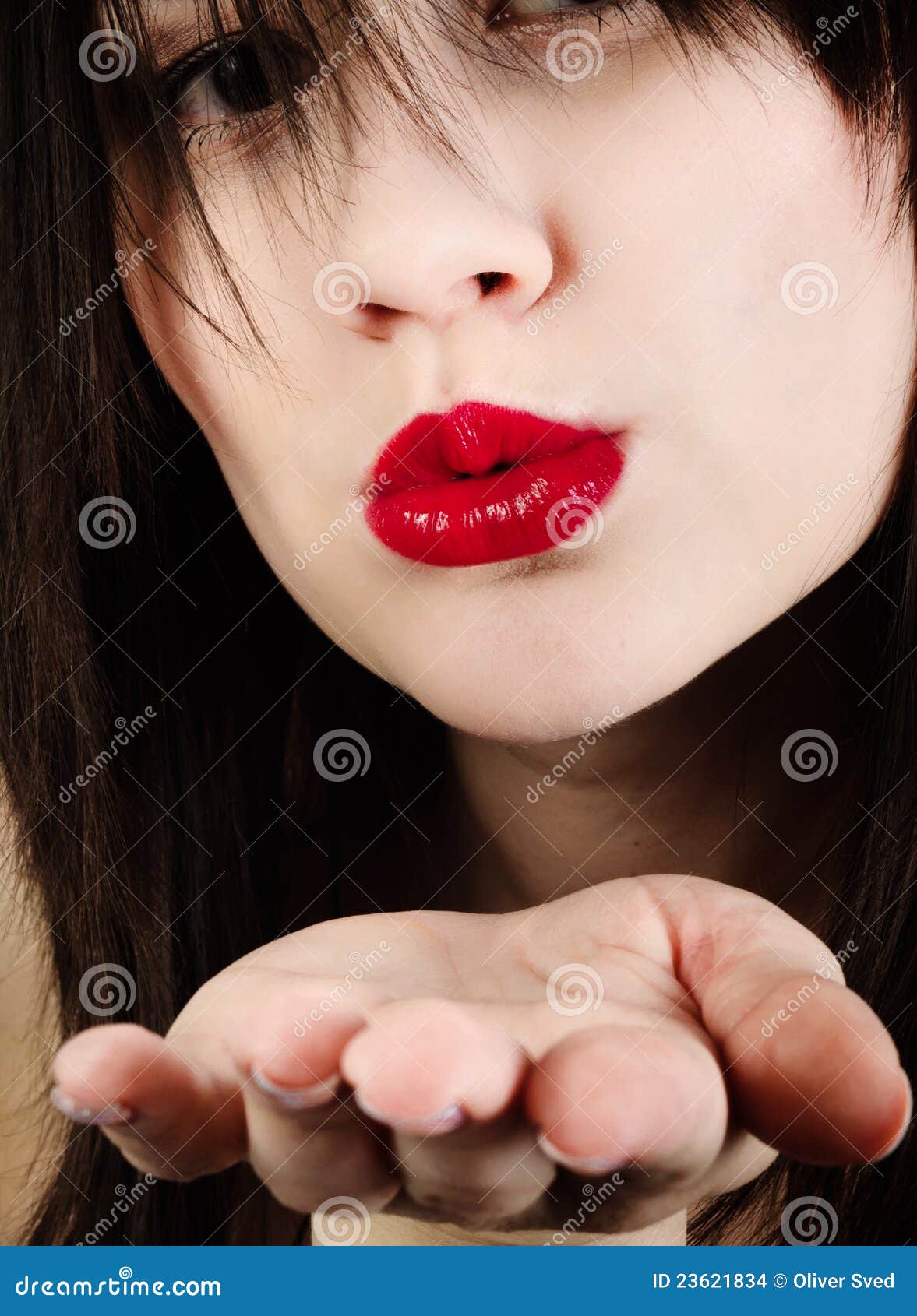 Girl throwing kiss stock photo. Image of fashion, beautiful 23621834