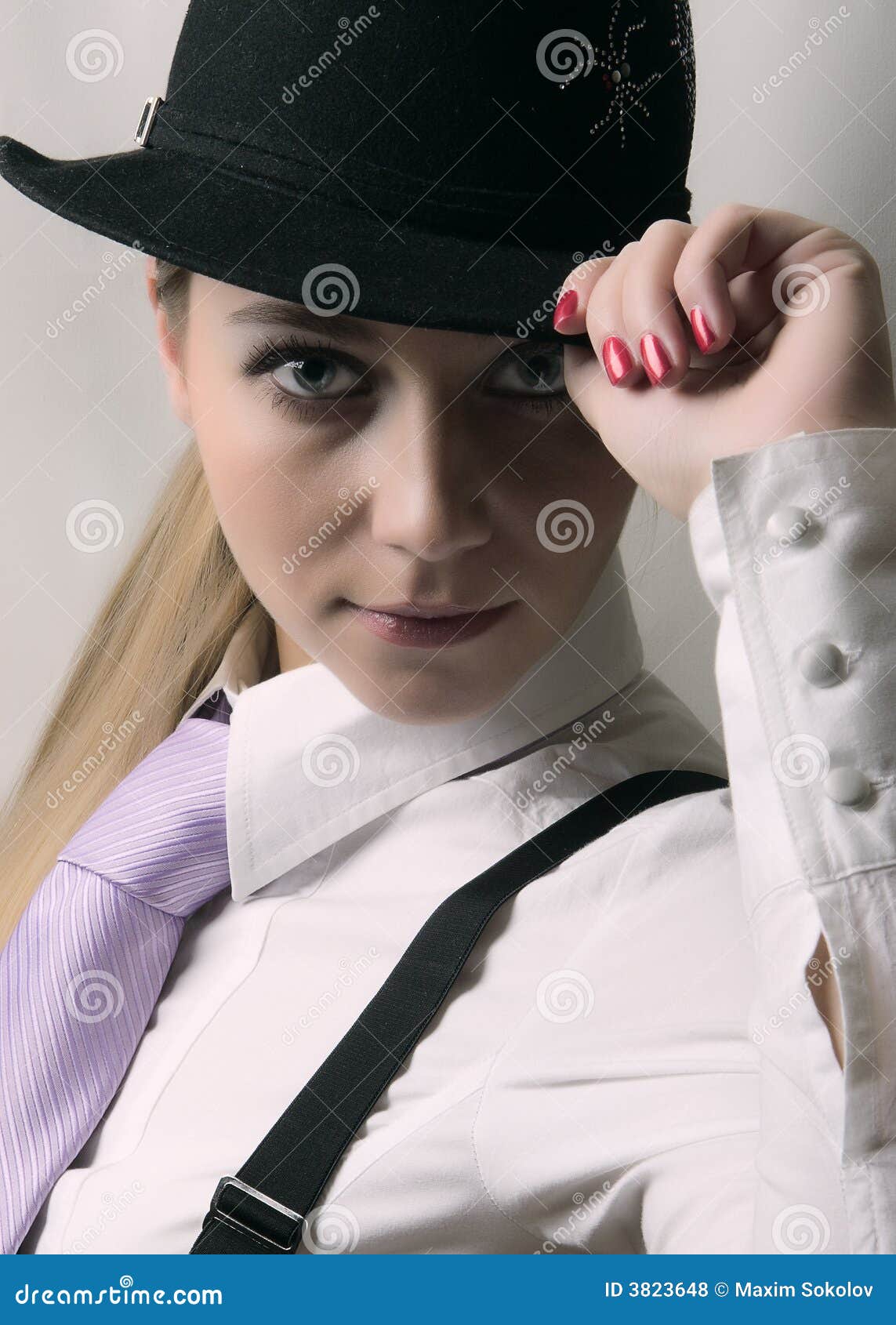 Girl with tie stock photo. Image of sensuality, people 3823648