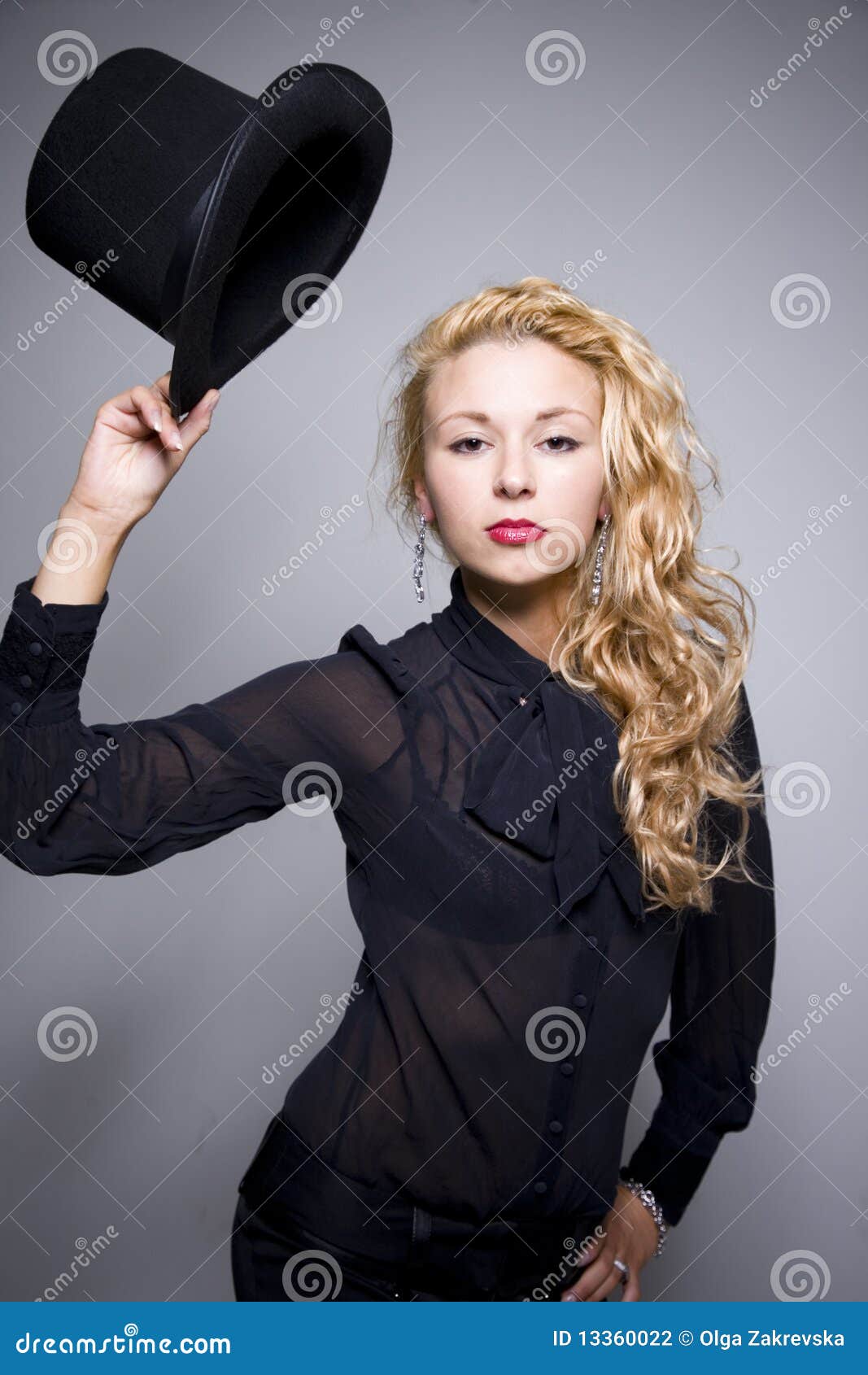 Girl with top hat stock photo. Image of model, expression 13360022