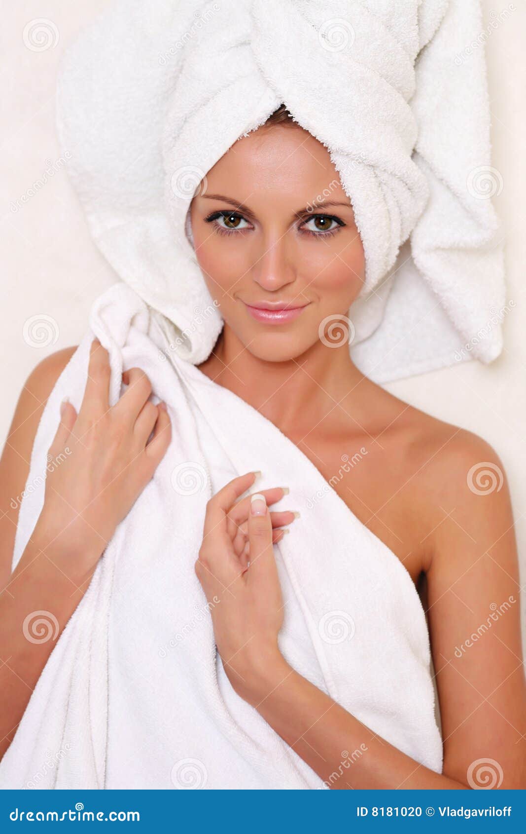 Girl in a towel stock photo. Image of closeup, complexion 8181020