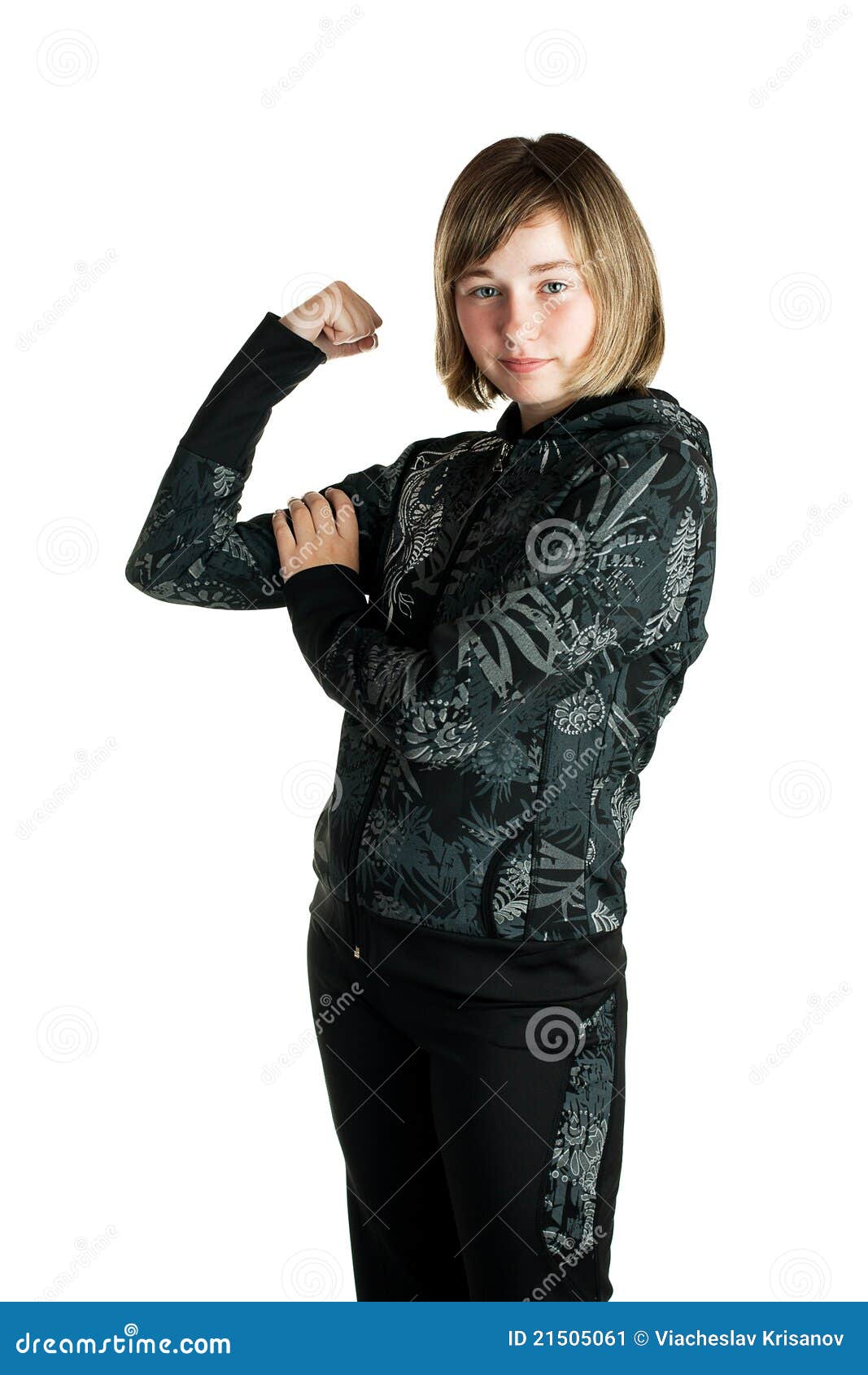Girl in a tracksuit stock image. Image of background 21505061