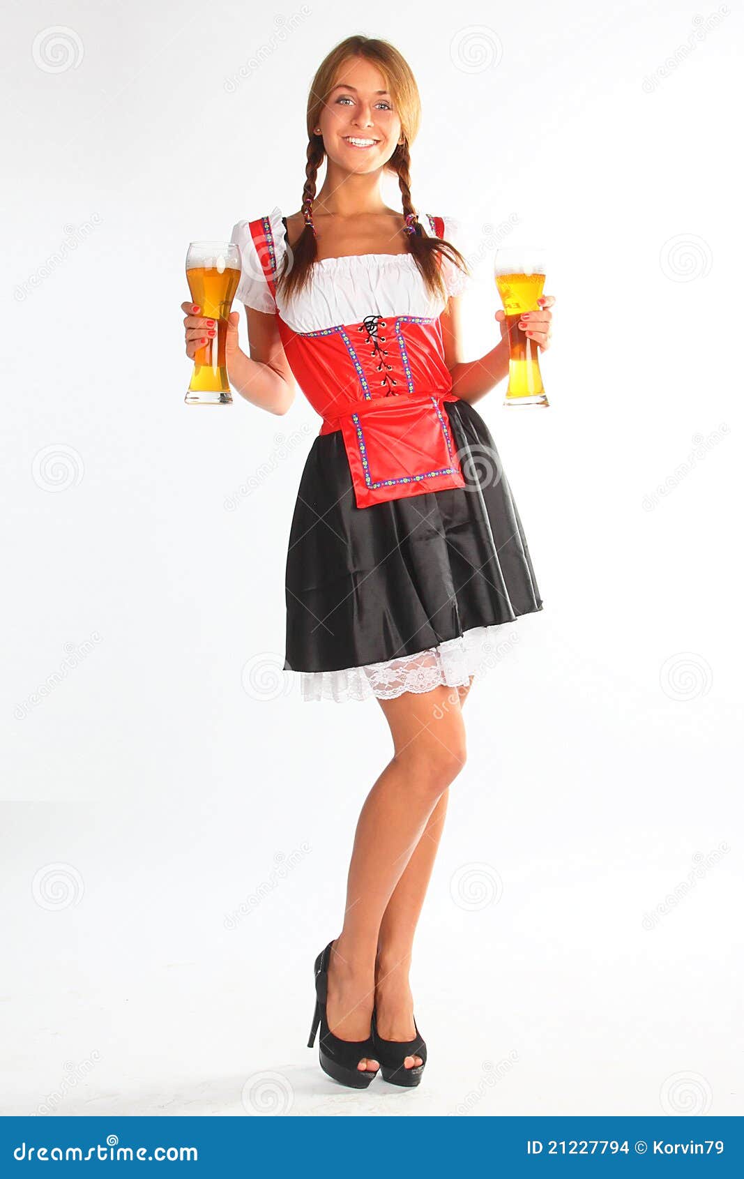 The Girl in a Traditional Bavarian Dress Stock Photo - Image of mood ...