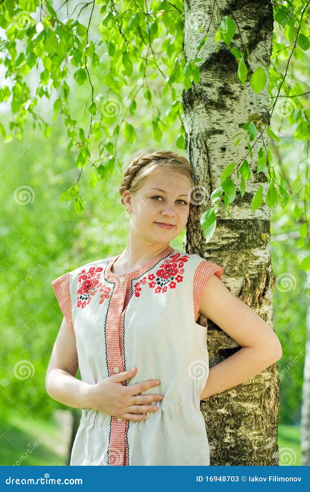 Girl in Traditional Clothes Stock Image - Image of hairstyle, outdoors ...
