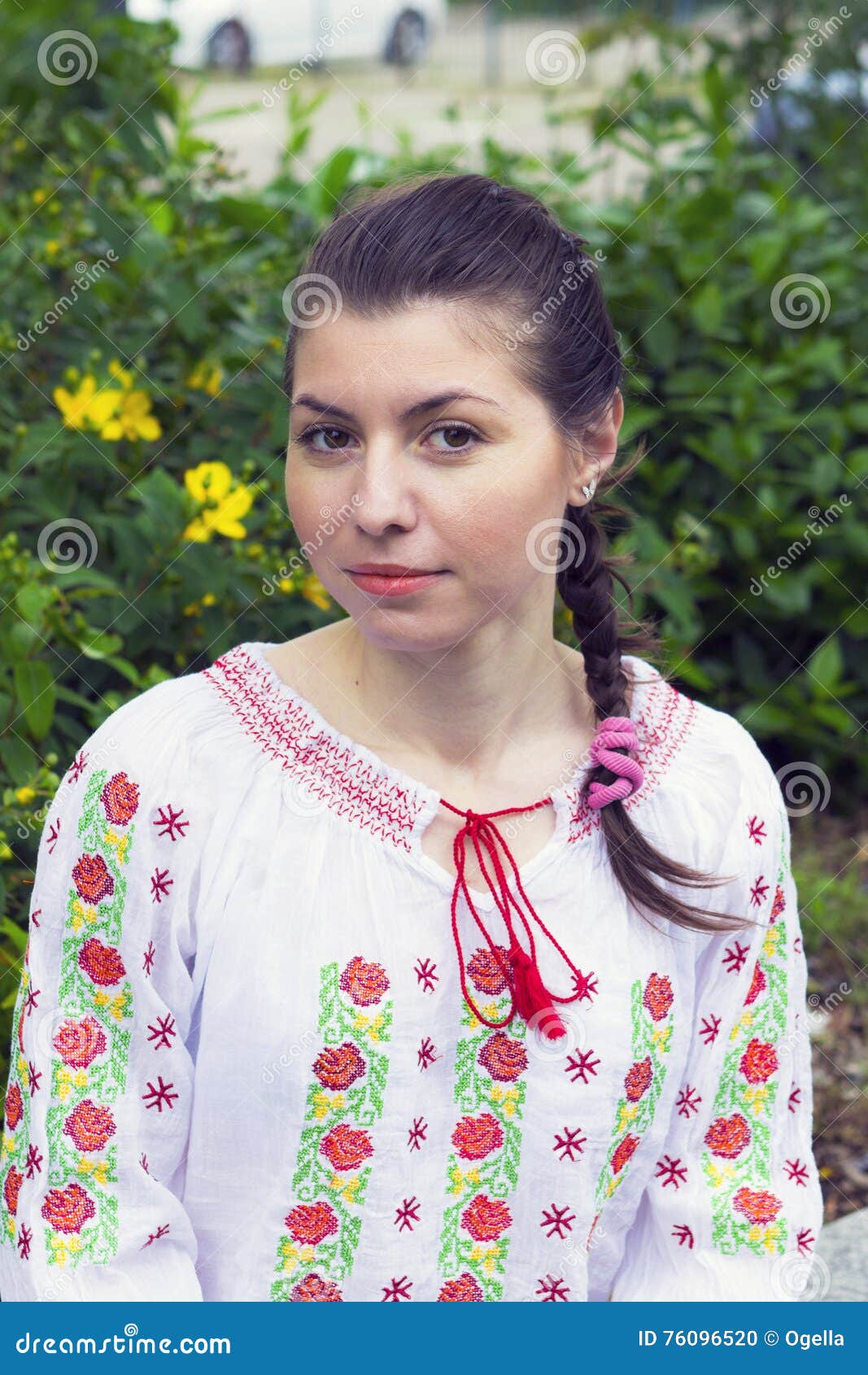 Girl in Traditional Romanian Blouse Stock Photo - Image of traditional ...