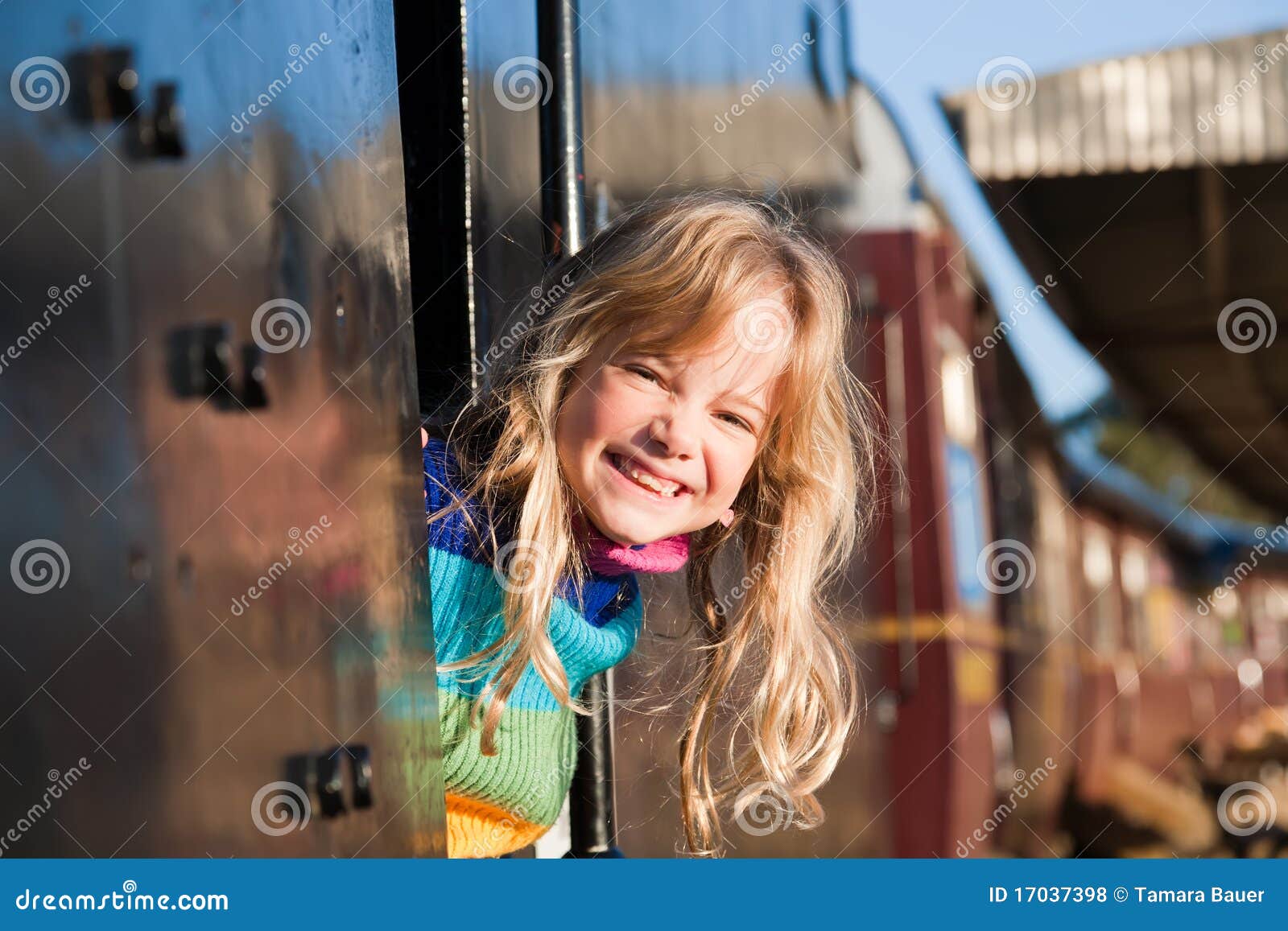 Girl on train stock photo. Image of happy, pretty, little 17037398