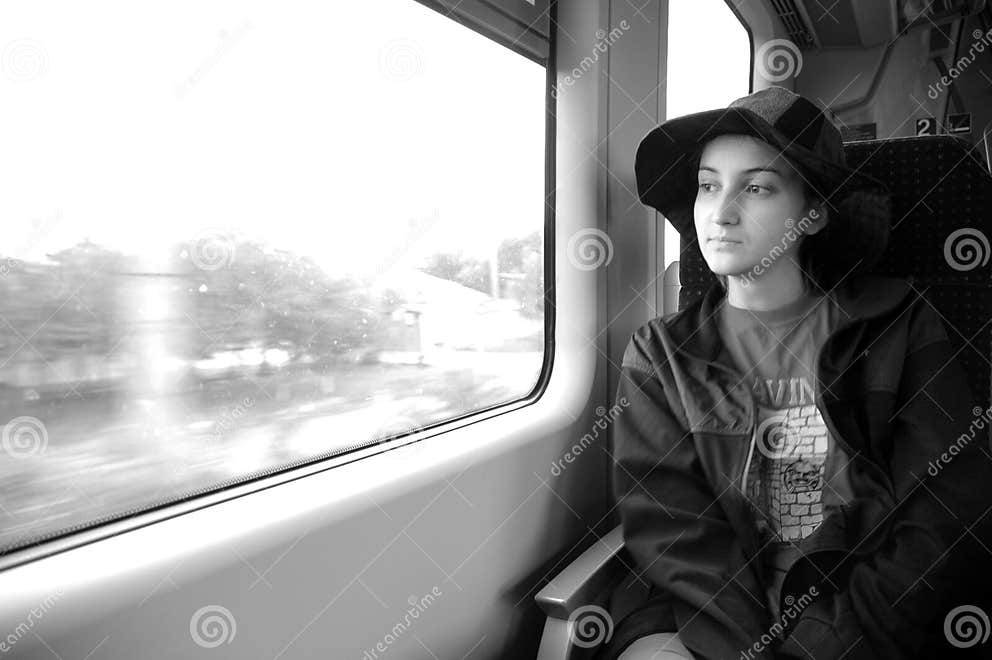 Girl on train 3 stock image. Image of rail, public, trip 224981