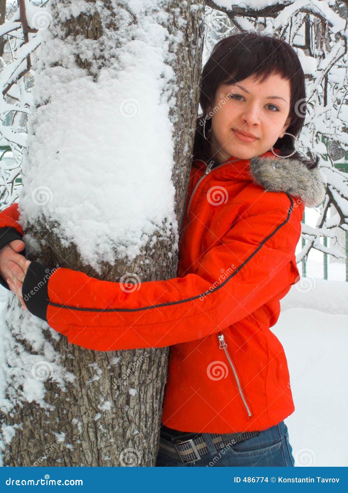 the girl and a tree