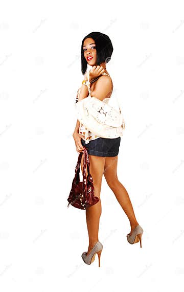 Girl With Two Handbag S Stock Image Image Of Hair Holding 31771011