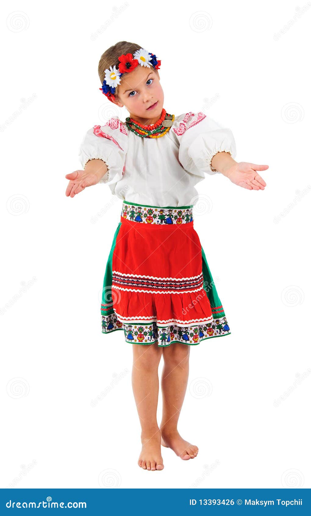 Girl in Ukrainian National Costume Stock Photo - Image of embroidery,  eastern: 13393426