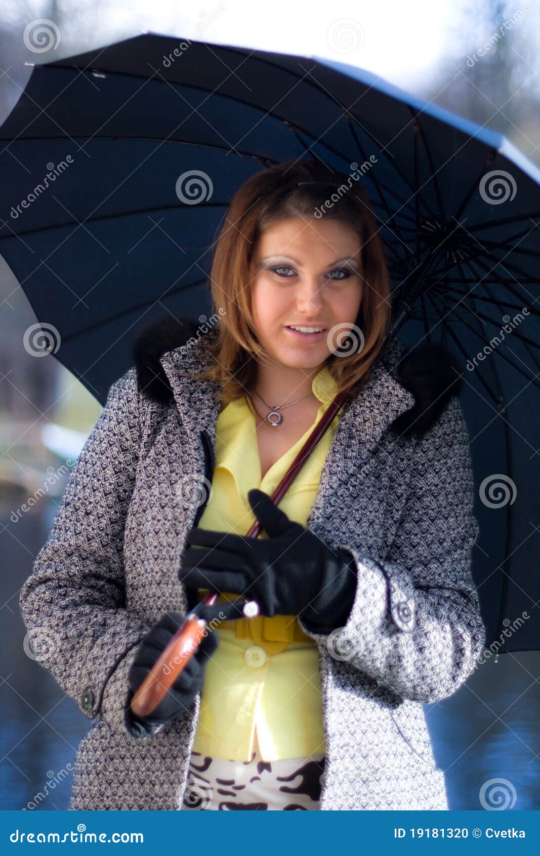 Girl with umbrella stock photo. Image of active, glamourous 19181320