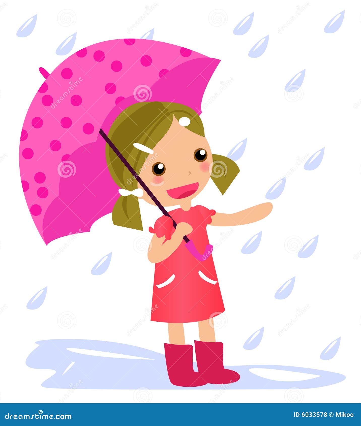 Girl with umbrella stock vector. Illustration of bambina - 6033578