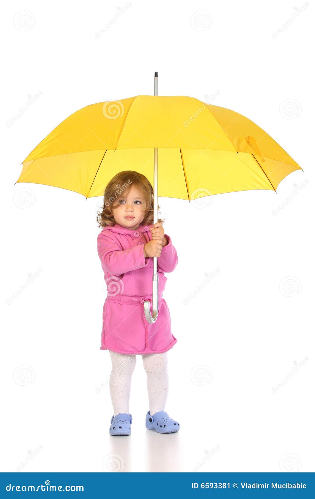 Girl with umbrella stock image. Image of infant, lovely 6593381